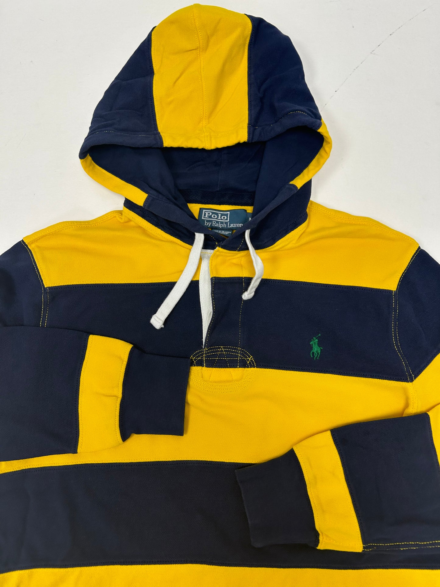 Vintage Polo Ralph Lauren Classic Striped Hoodie Pullover Thin Medium 20.75x27