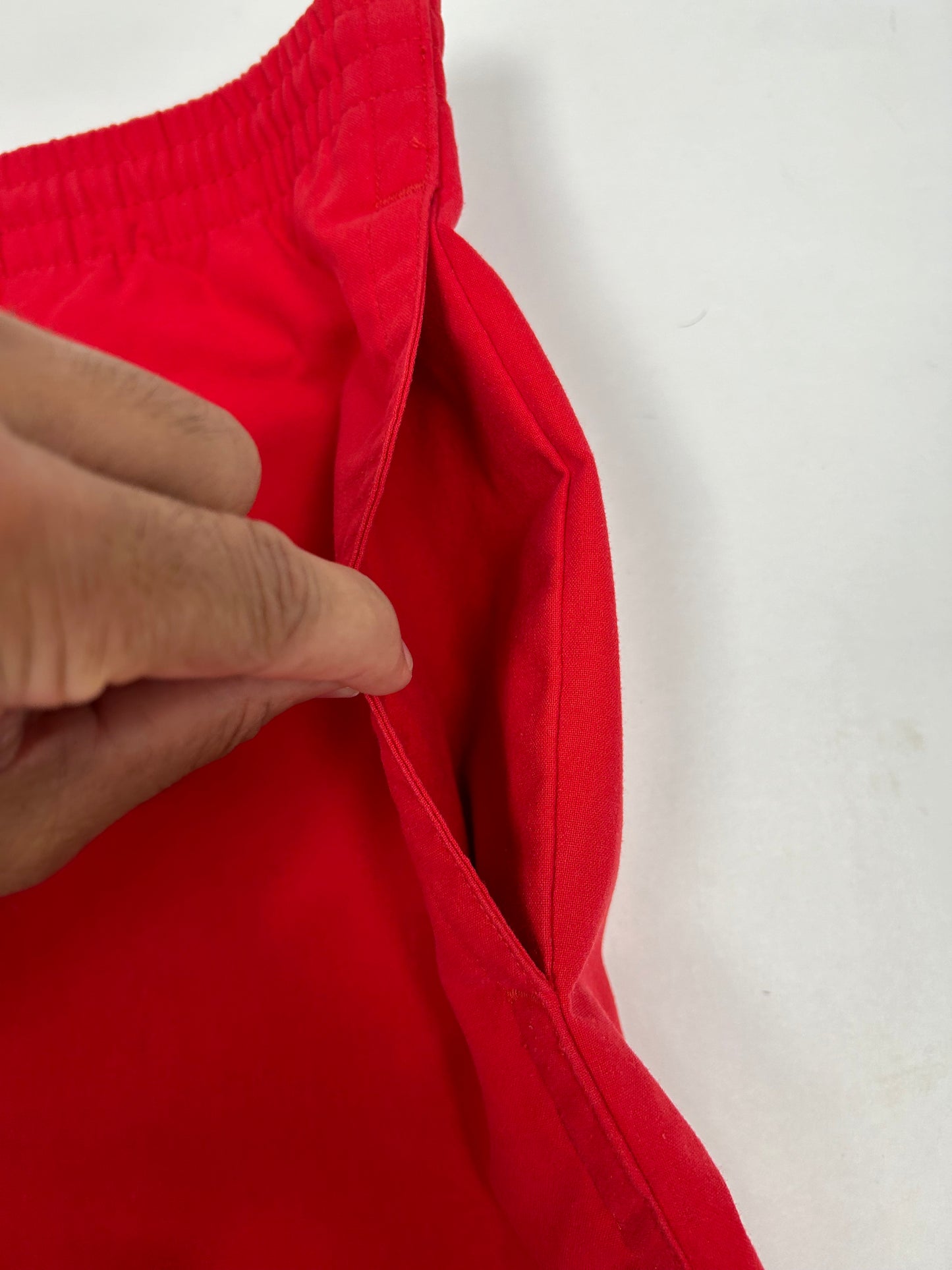Vintage Nike Air Jordan 'Spellout Logo' Red Drawstring Shorts 1991 Rare Large Fit Big 21x20 Inches