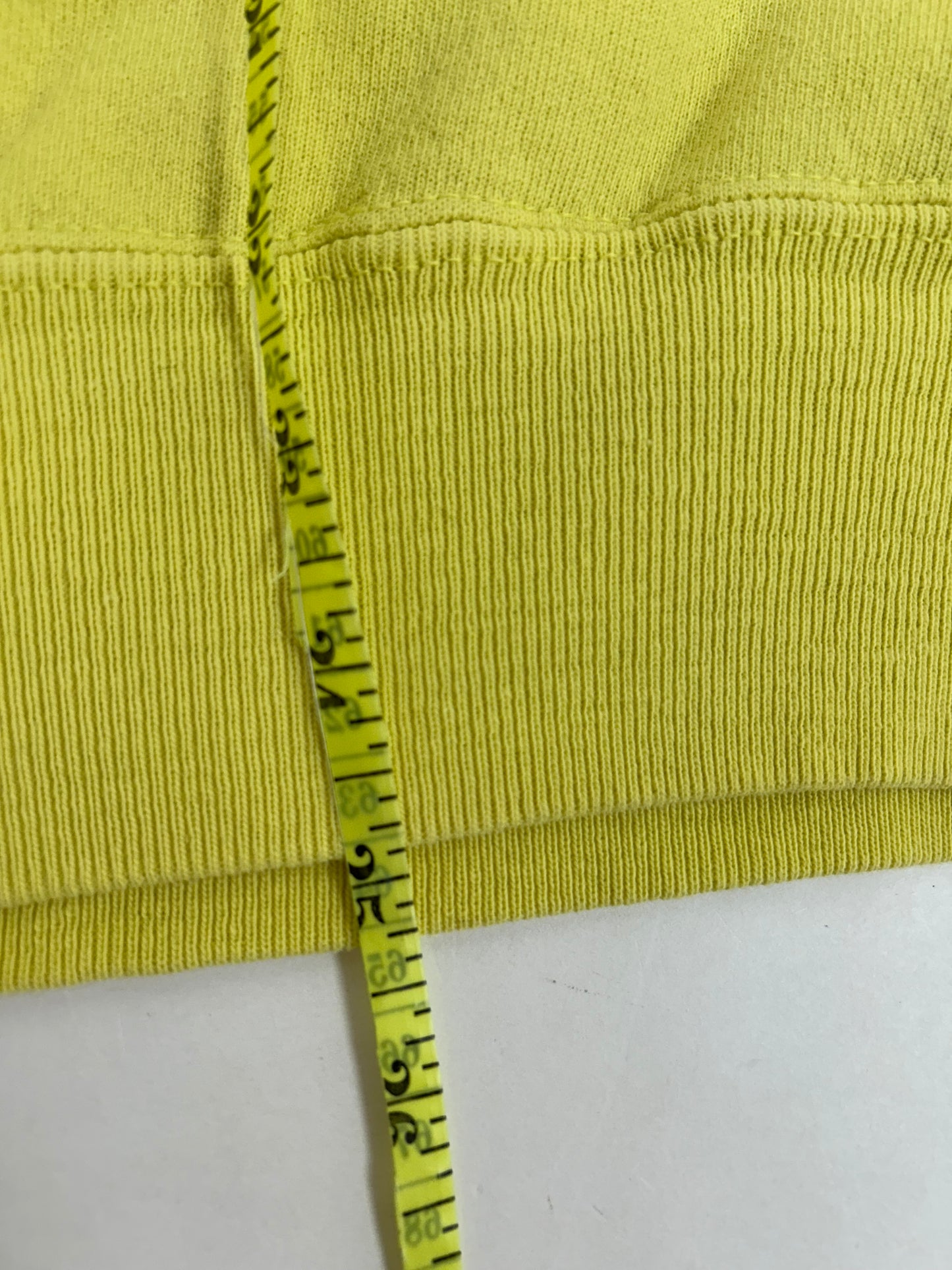 Vintage Champion Chest Script Logo Crewneck Sweatshirt Worn In Well Yellow USA Boxy Fit M/L 24.5x25 Inches As Is