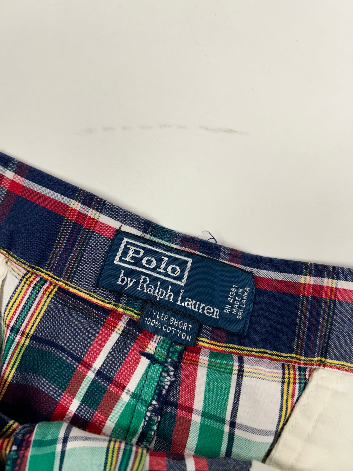 Polo Ralph Lauren Men's Check Blue Pockets Plaid Tyler Shorts Tagged 34”