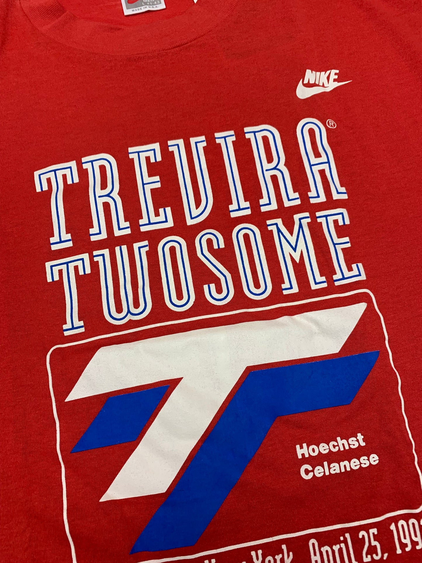 Vintage 1992 Nike Trevira Twosome Central Park NYC Running Tee