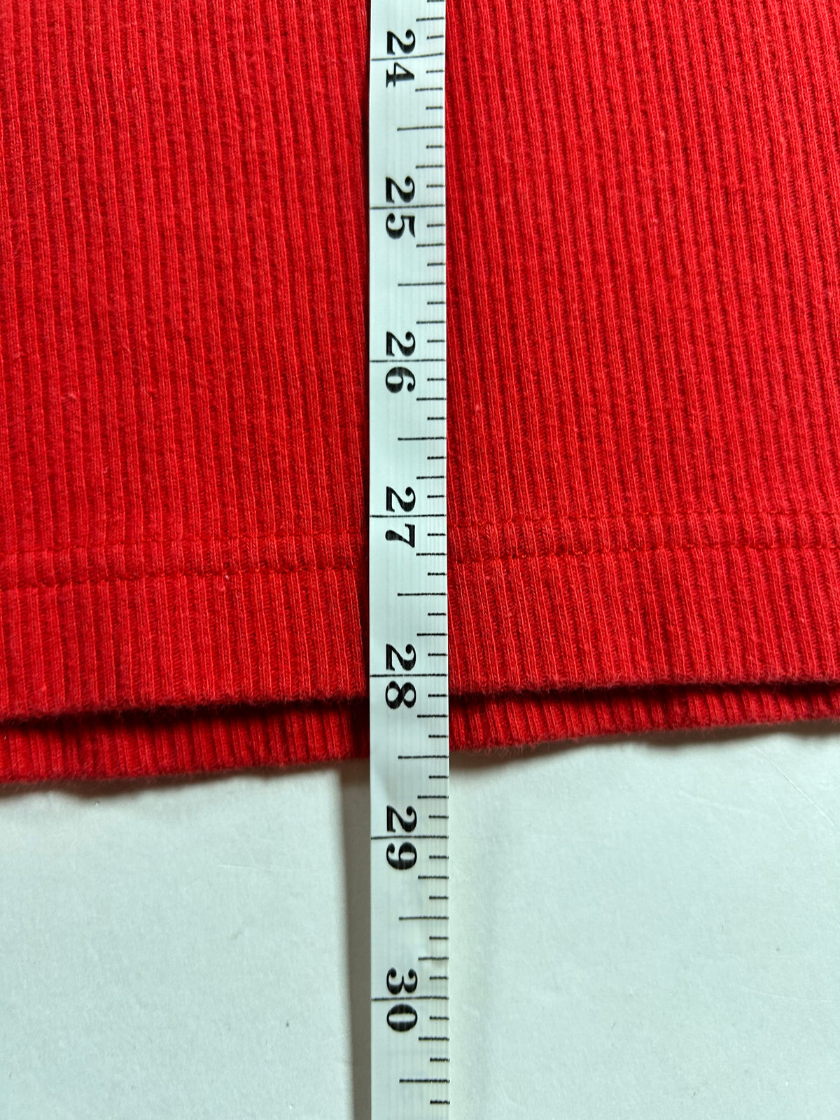 Vintage 90s Marlboro Unlimited Thermal Red Ribbed Cotton Pullover Henley XL 24.75x28.25 Inches