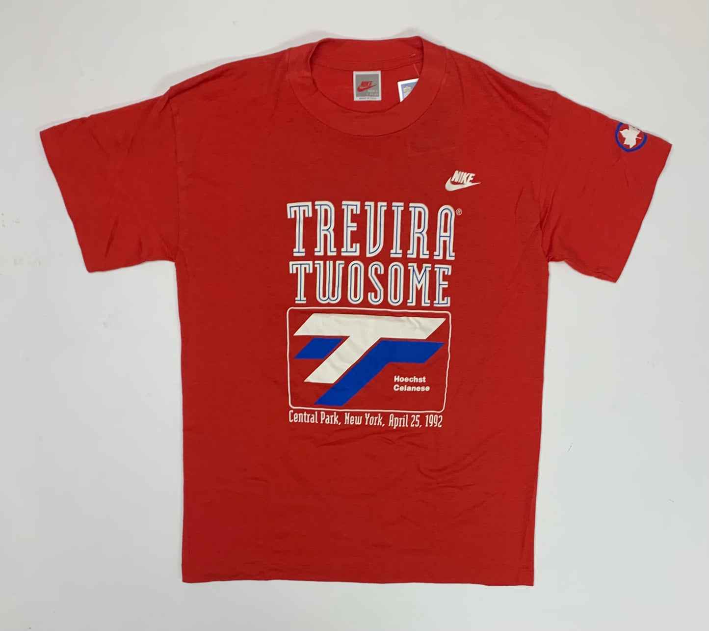 Vintage 1992 Nike Trevira Twosome Central Park NYC Running Tee