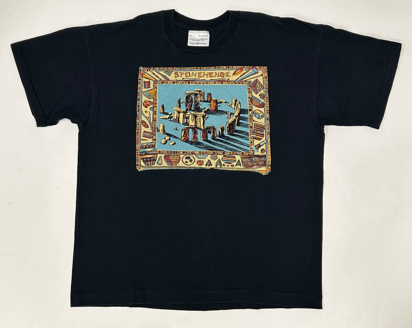 Vintage Stonehenge Graphic English Heritage T-shirt Size XL 23.75x28.5 Inches Black Art Shirt