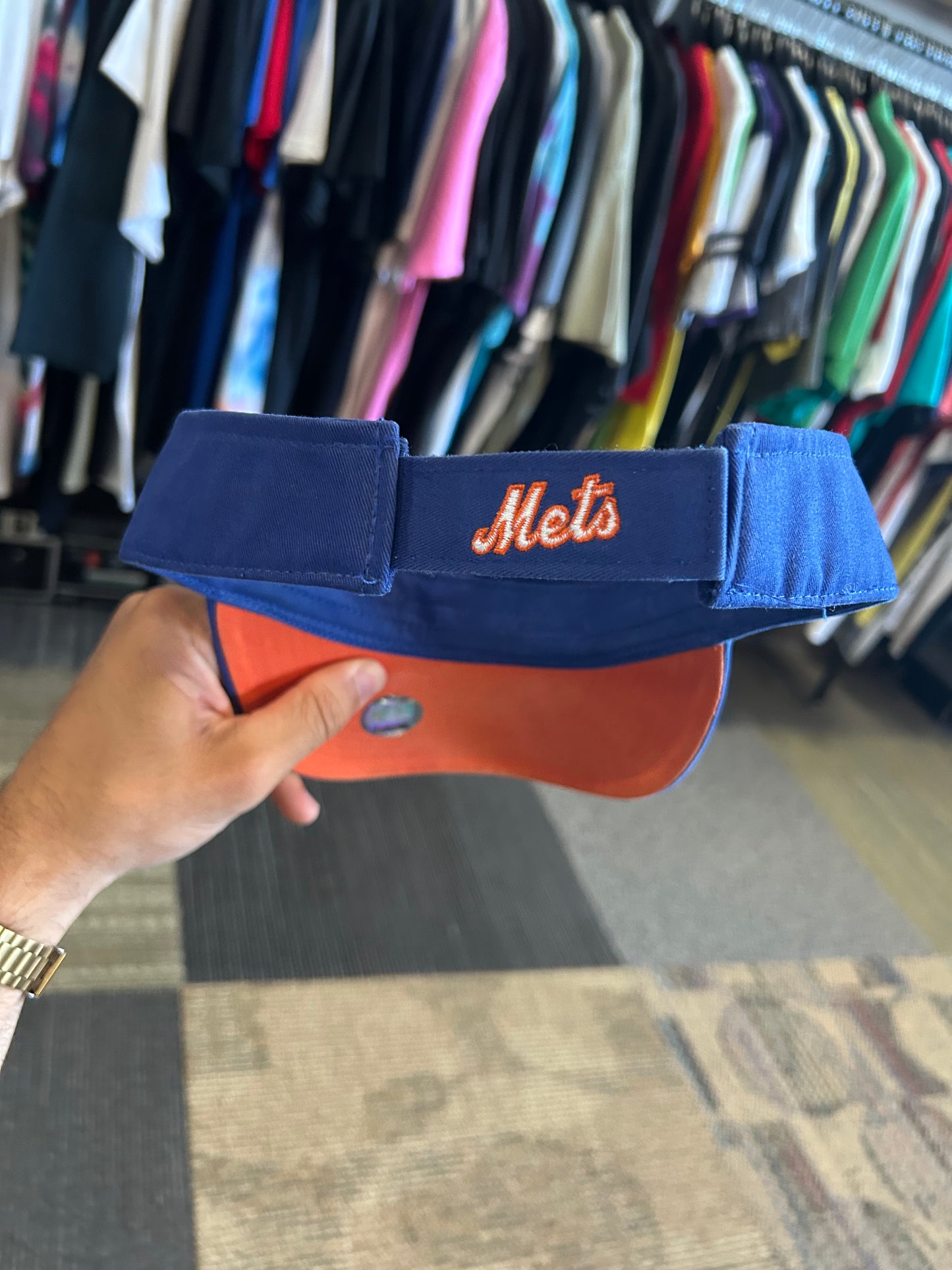 Vintage 00s Nike Team New York Mets MLB Visor Hat Adjustable One Size Fits Most Adult