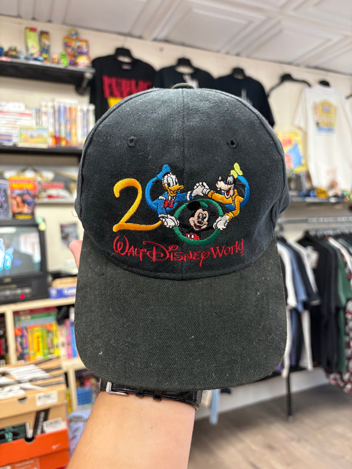Vintage Walt Disney World 2000 Black Dad Hat “Celebrate the Future hand in hand”