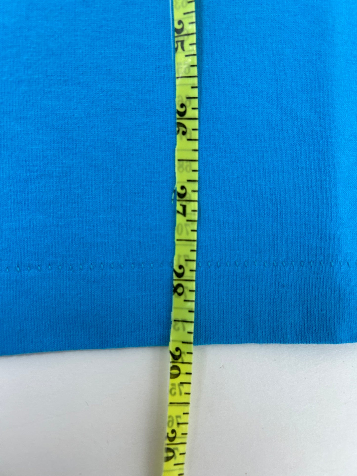 Edgewood NJ first edition “Deeper Than The Roots.” Tee Medium 19.25x28.74 Inches 90s FOTL BEST 50% Cotton 50% Polyester USA Bright Blue