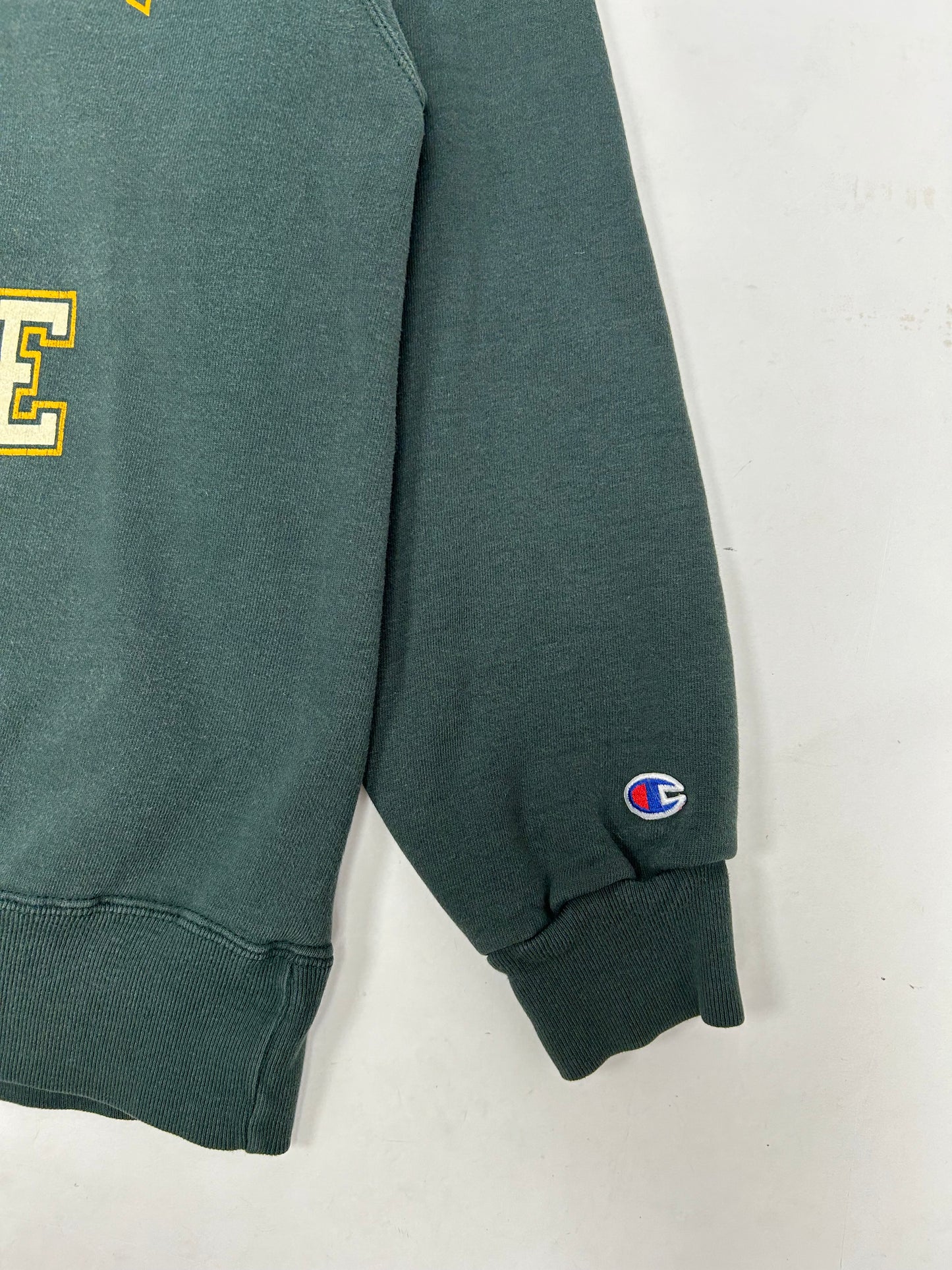 Vintage Brooklyn College Champion Sweatshirt USA Green 95/5 M/L Fit 22.25x27 Inches 90s