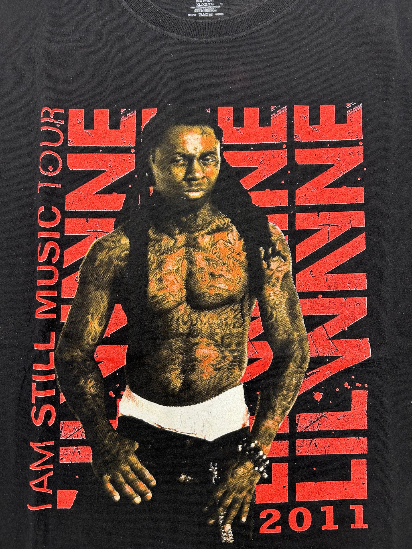 Lil Wayne I Am Still 2011 Tour Parking Lot Rap Hip-Hop Music Tee XL 23.75x29.25 Inches