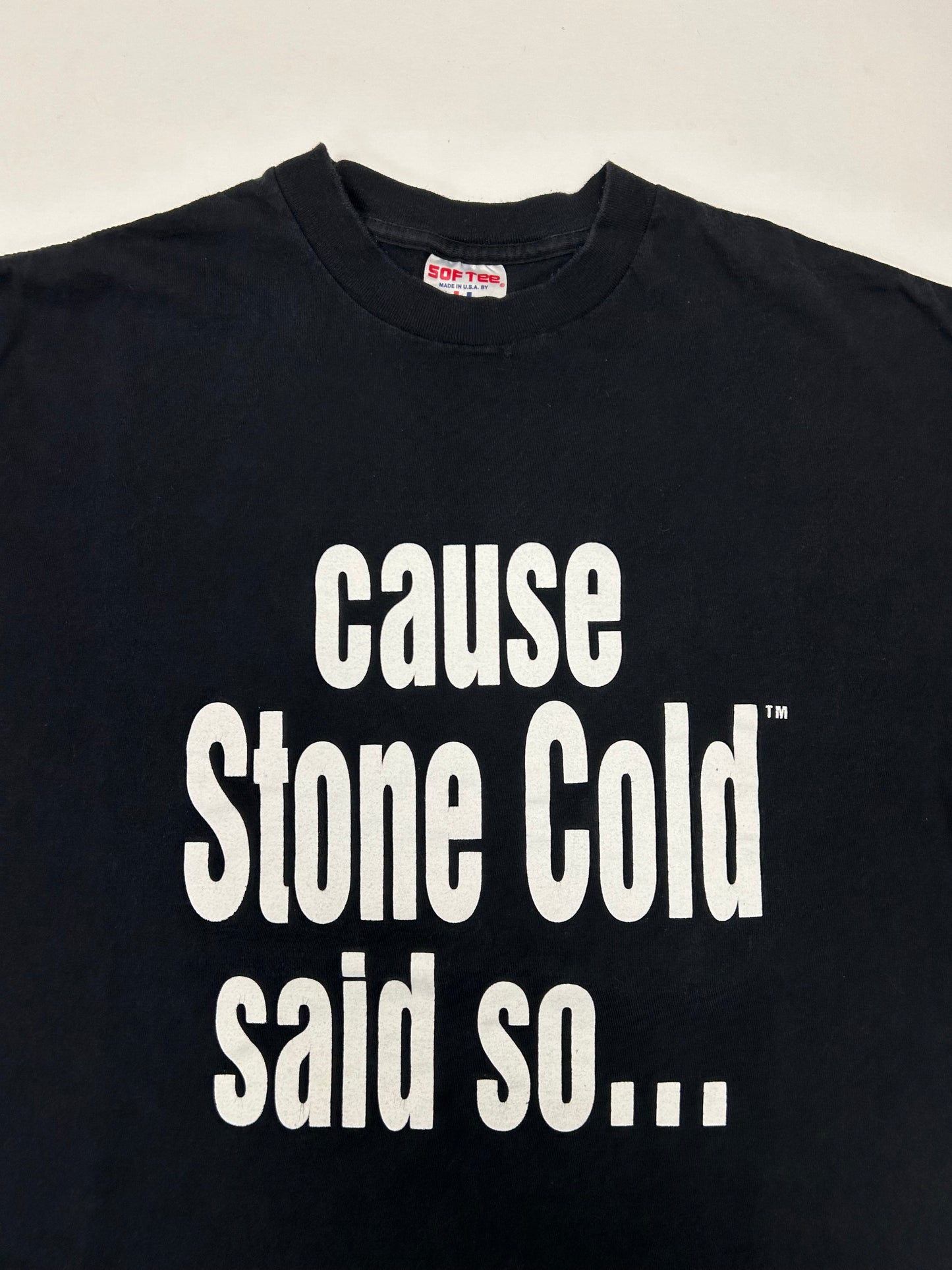 Vintage 1997 WWF Cause Stone Cold Said So Middle Finger Stone Cold Steve Austin Tee Xl/L Fit 22.75x28.75 Inches