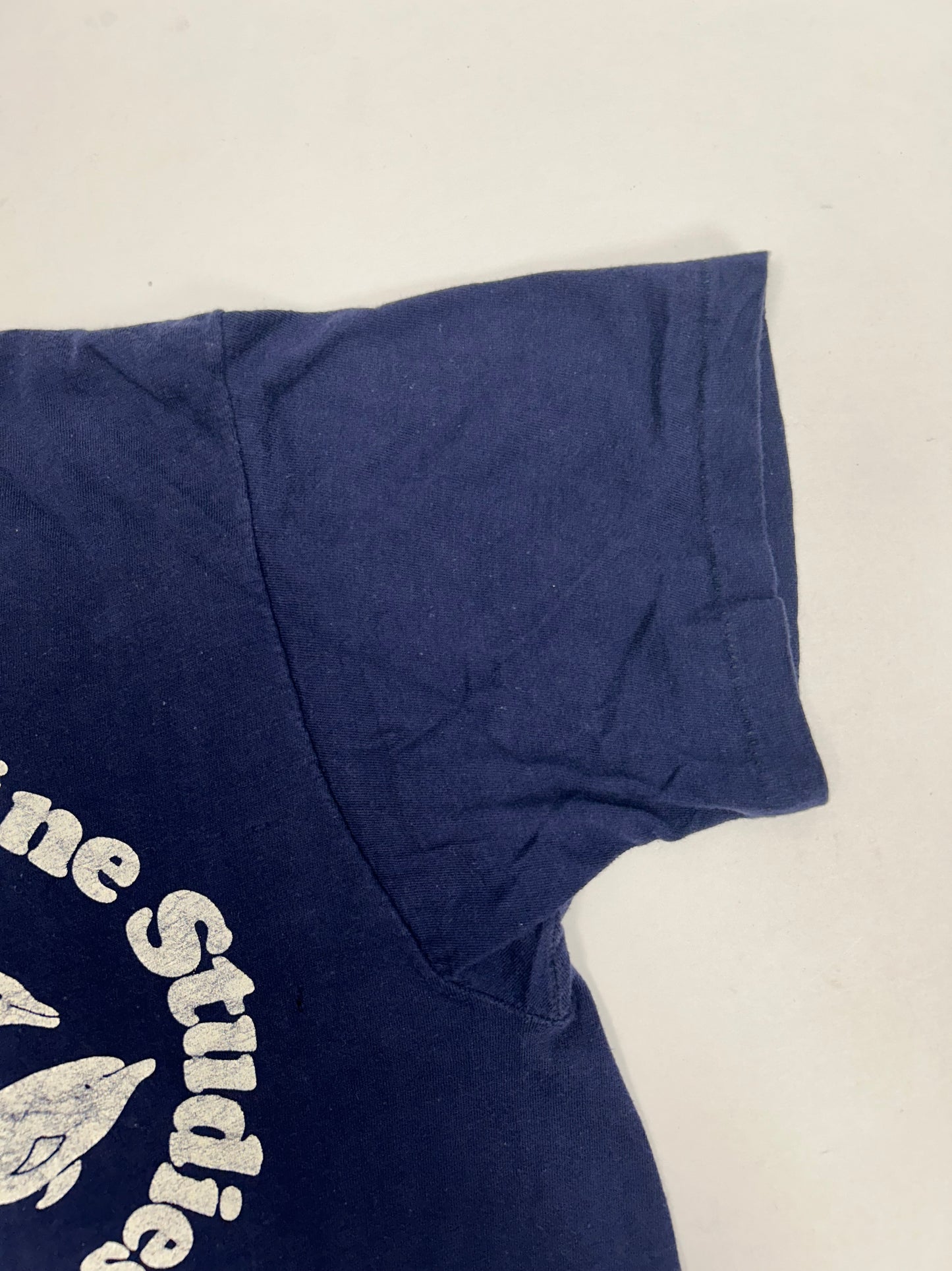 Vintage The College Of Marine Studies 1978 Dolphin Print Tee Small 17.25x26.25 Inches