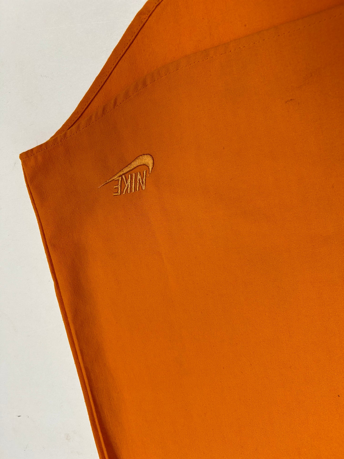 Vintage Nike Air Jordan 'Spellout Logo' Baseball Jersey Orange 1991 Rare Large 25.5x31/33.5 Inches
