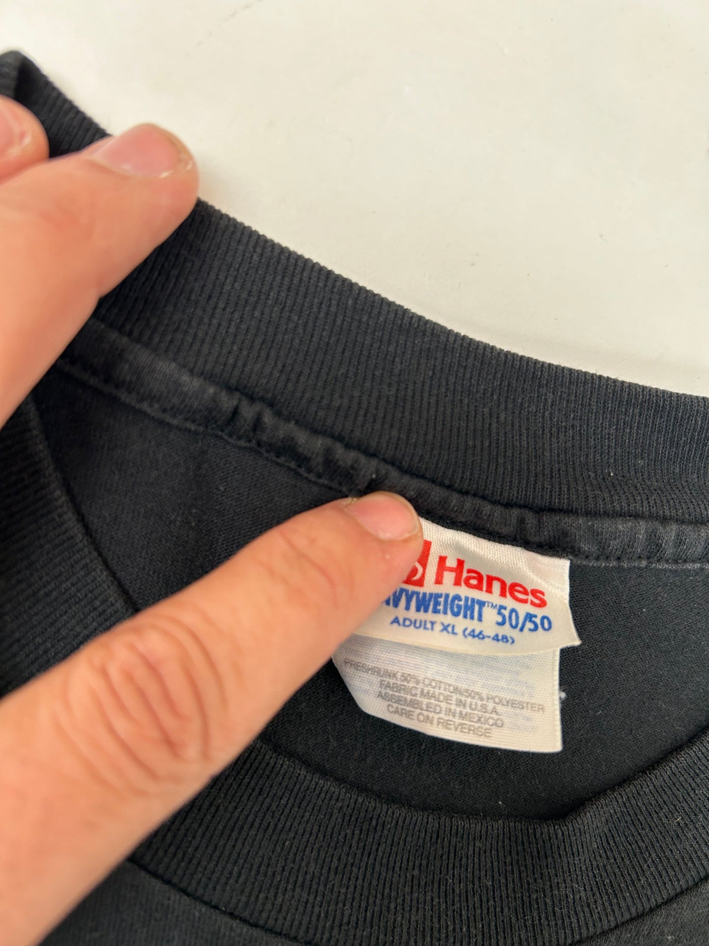 Edgewood NJ first edition “Deeper Than The Roots.” Tee XL 24x29.5 Inches Hanes Heavyweight USA/Mexico 50/50 Blend Black