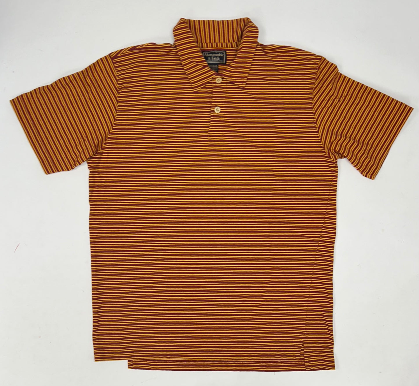 Yellow & Red Abercrombie Striped Polo Medium