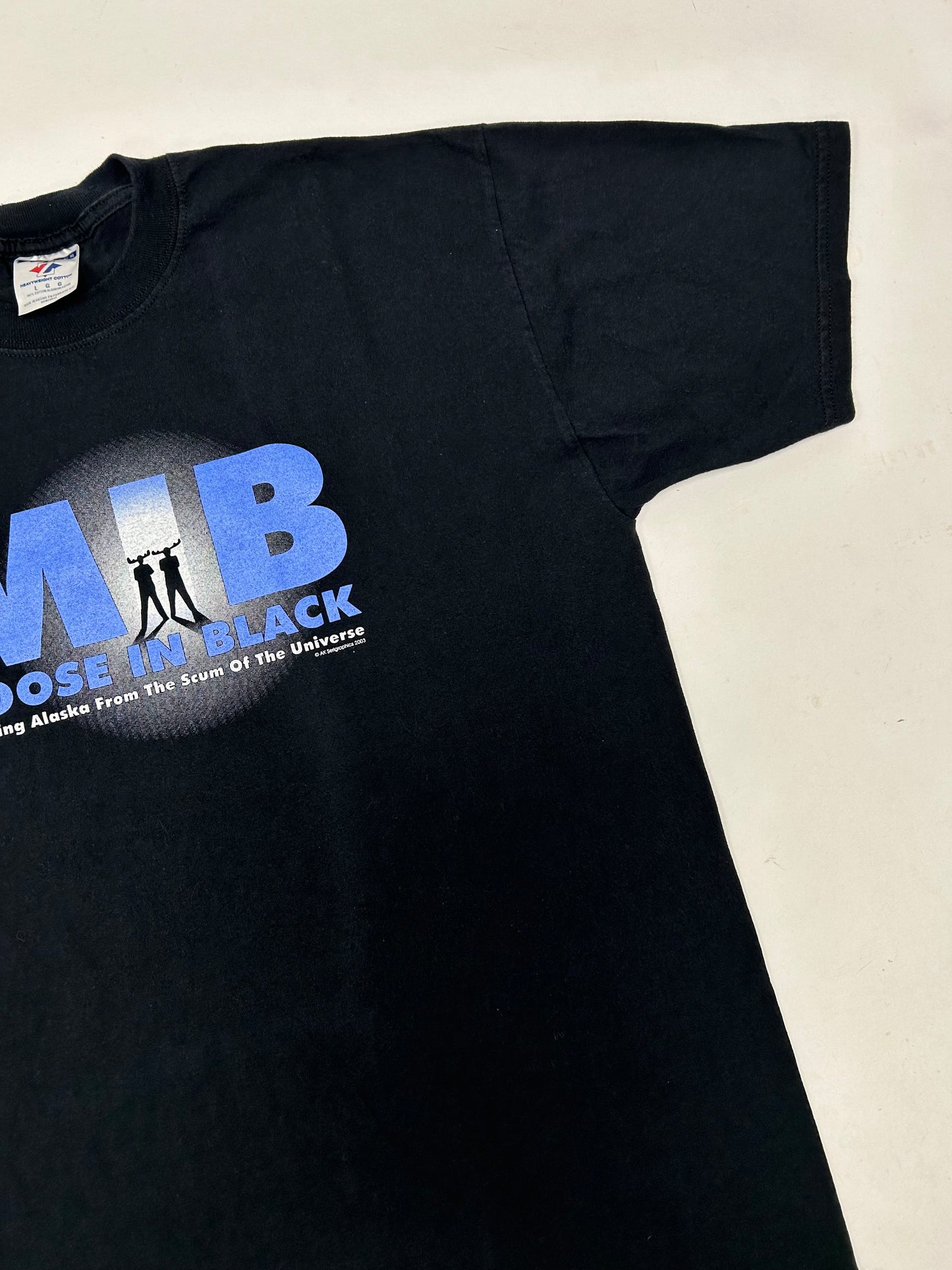 Vintage 2003 Moose In Black Movie Spoof Shirt Nature Alaska Y2K MIB Size Large 22.75x29.5
