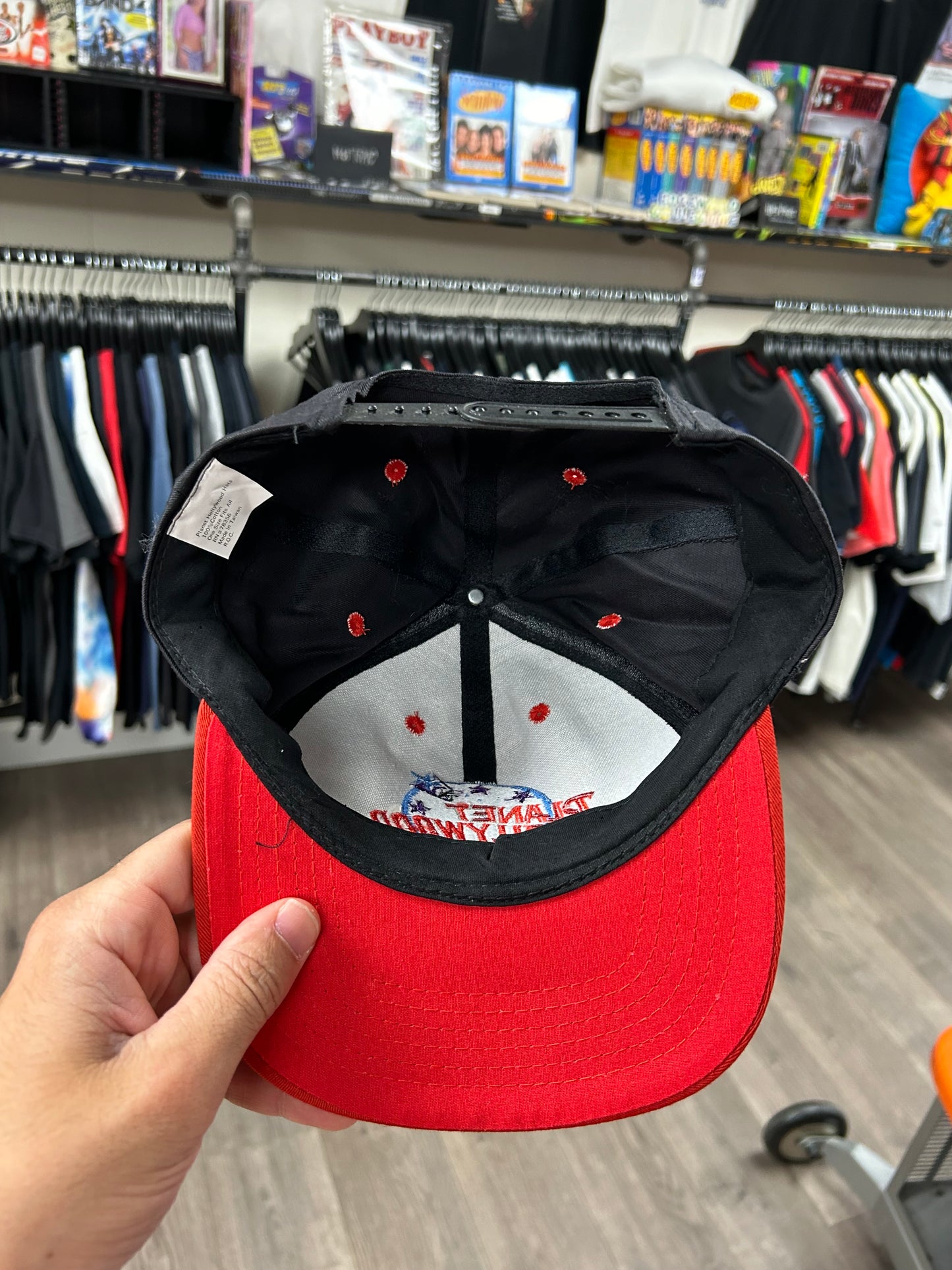 Vintage Planet Hollywood Washington D.C. Snapback Hat Adjustable 90s Black/Red