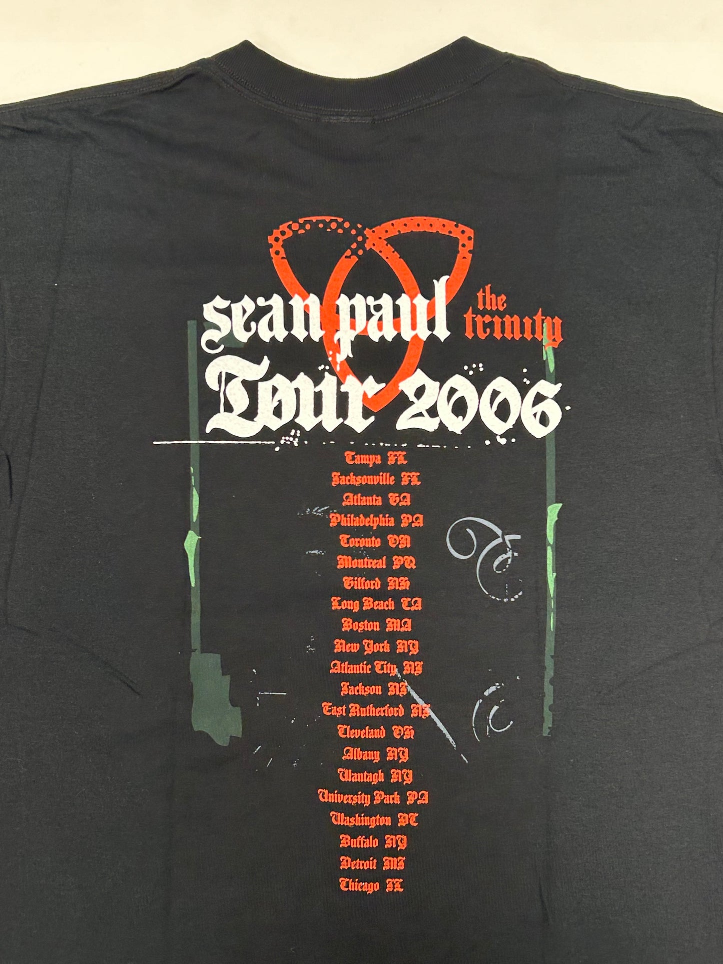 Vintage Sean Paul Rap Tee The Trinity Tour 2006 Music Shirt Medium 20.25x28 Inches