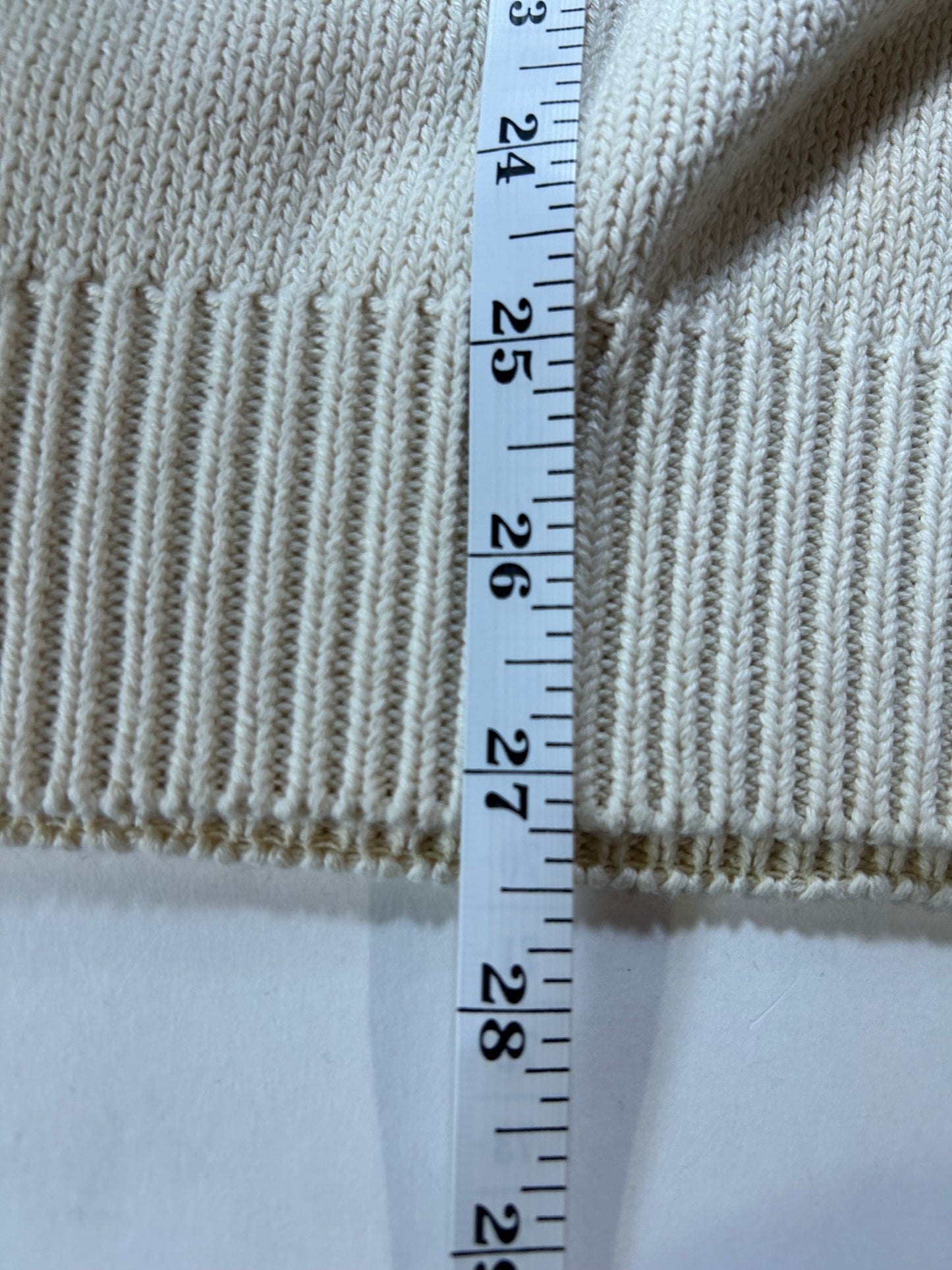 Vintage Izod Championship Golf Sweater Off White Knit Embroidered Mens Large 24.25x27.25 Inches