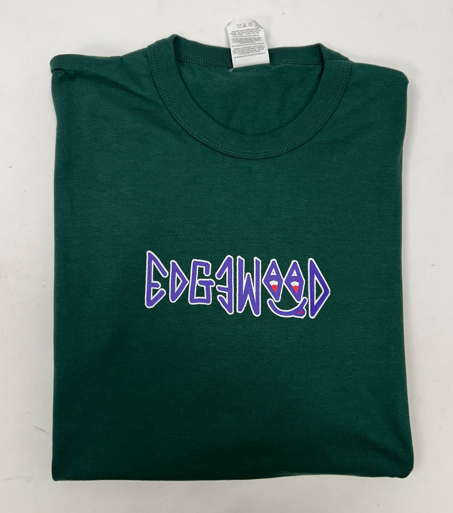 Edgewood NJ first edition “Deeper Than The Roots.” Tee XL 24.75x31 Inches Russell Nu Blend 50/50 El Salvador Forest Green
