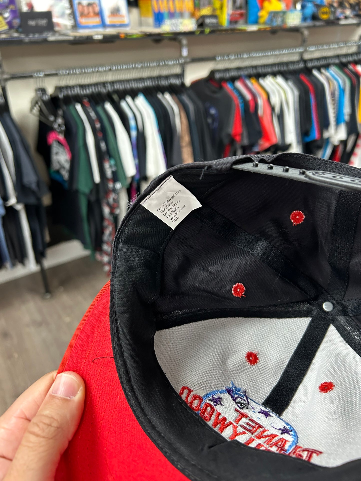 Vintage Planet Hollywood Washington D.C. Snapback Hat Adjustable 90s Black/Red
