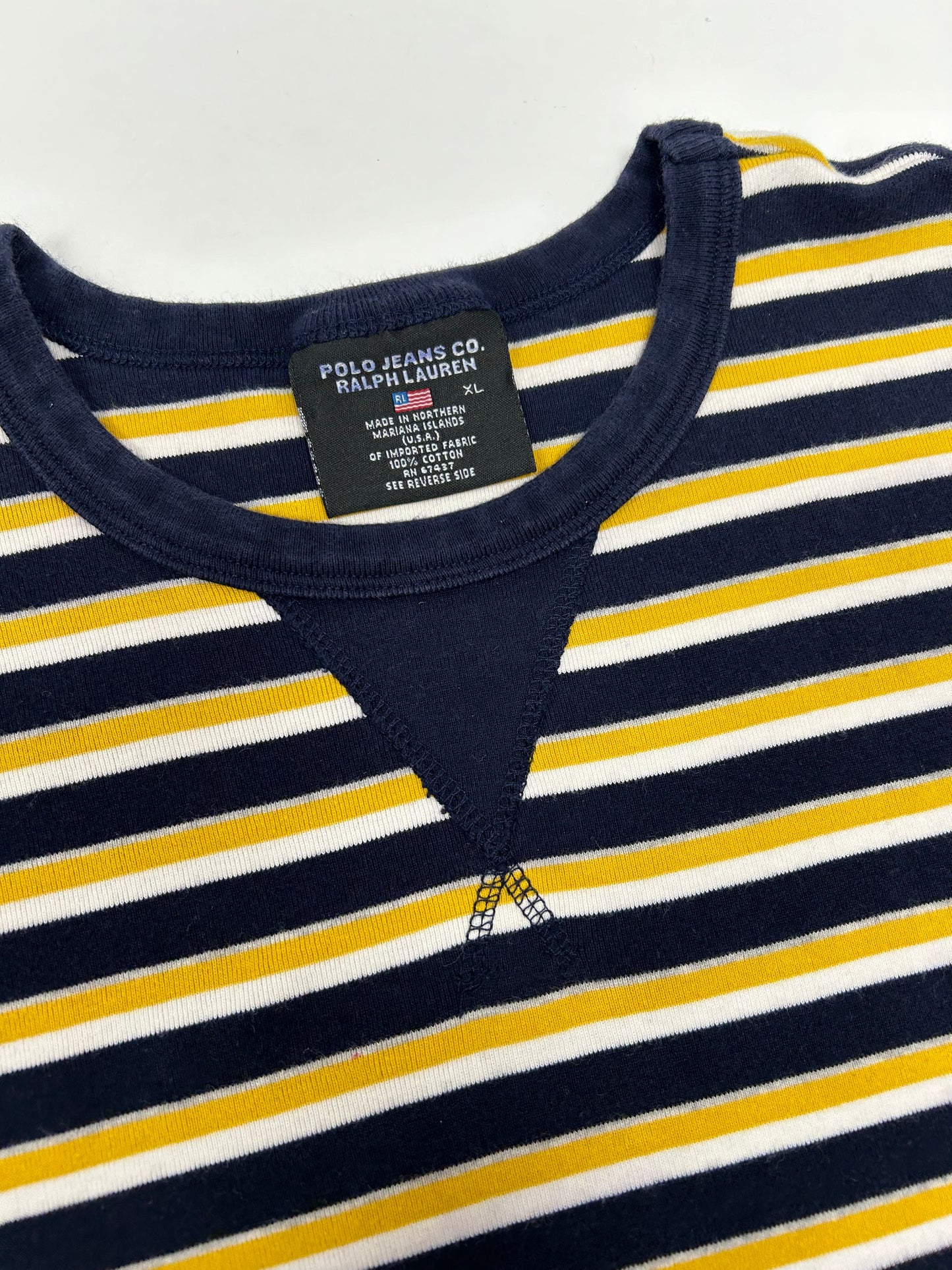Vintage Ralph Lauren Polo Jeans Co. Striped T Shirt Mens XL Skater Preppy Tee