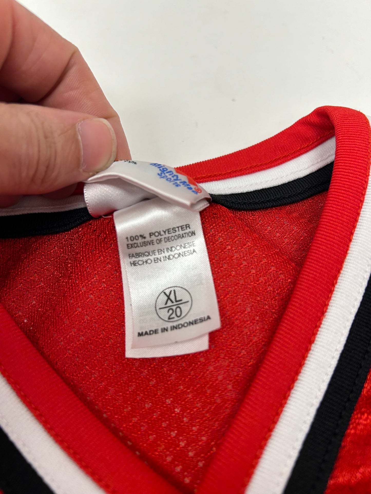 Vintage MightyMac Sports New Jersey Devils Jersey Style Shirt Tagged Youth XL Fits Adult Small 21.5x27 Inches