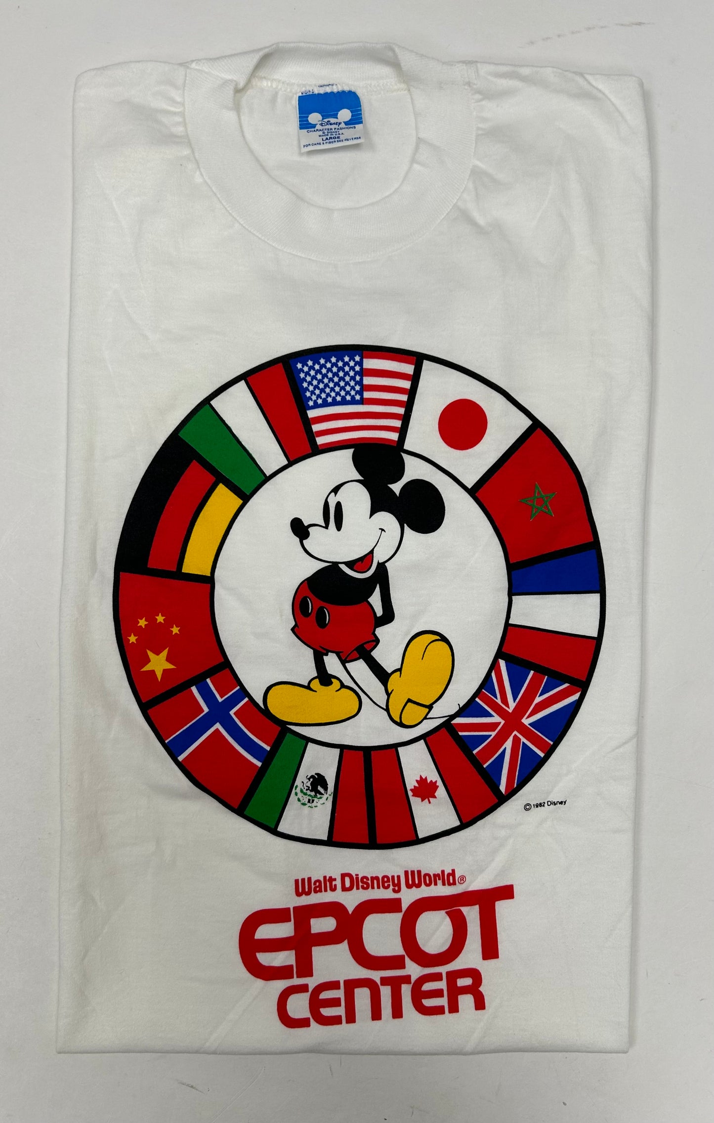 Vintage Walt Disney World EPCOT CENTER Mickey Mouse T-Shirt L/M 20.5x29.5 Inches