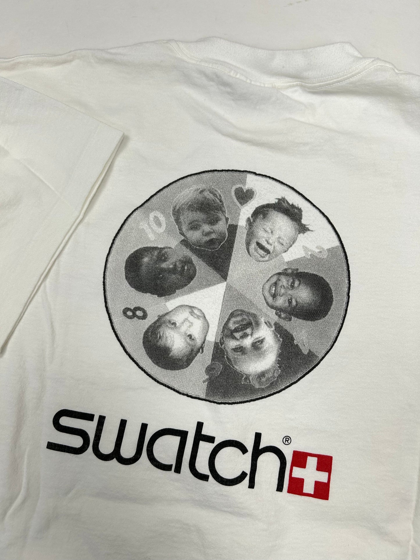Vintage Swatch Watch Baby Graphic Laughing Crying Shirt 90s Rare Promo XL USA