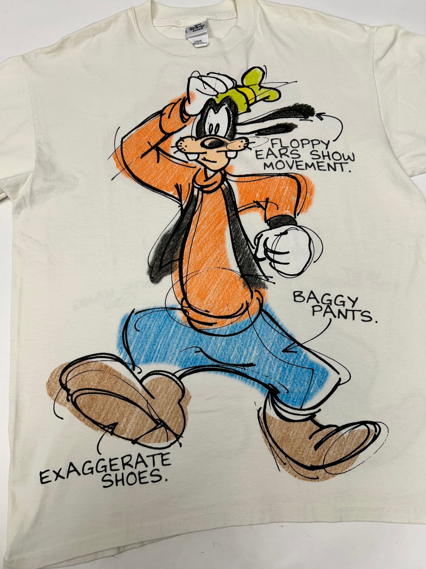 Vintage Disney Goofy Tee Goofy Sketch Drawing Explanation Tee The Disney Store