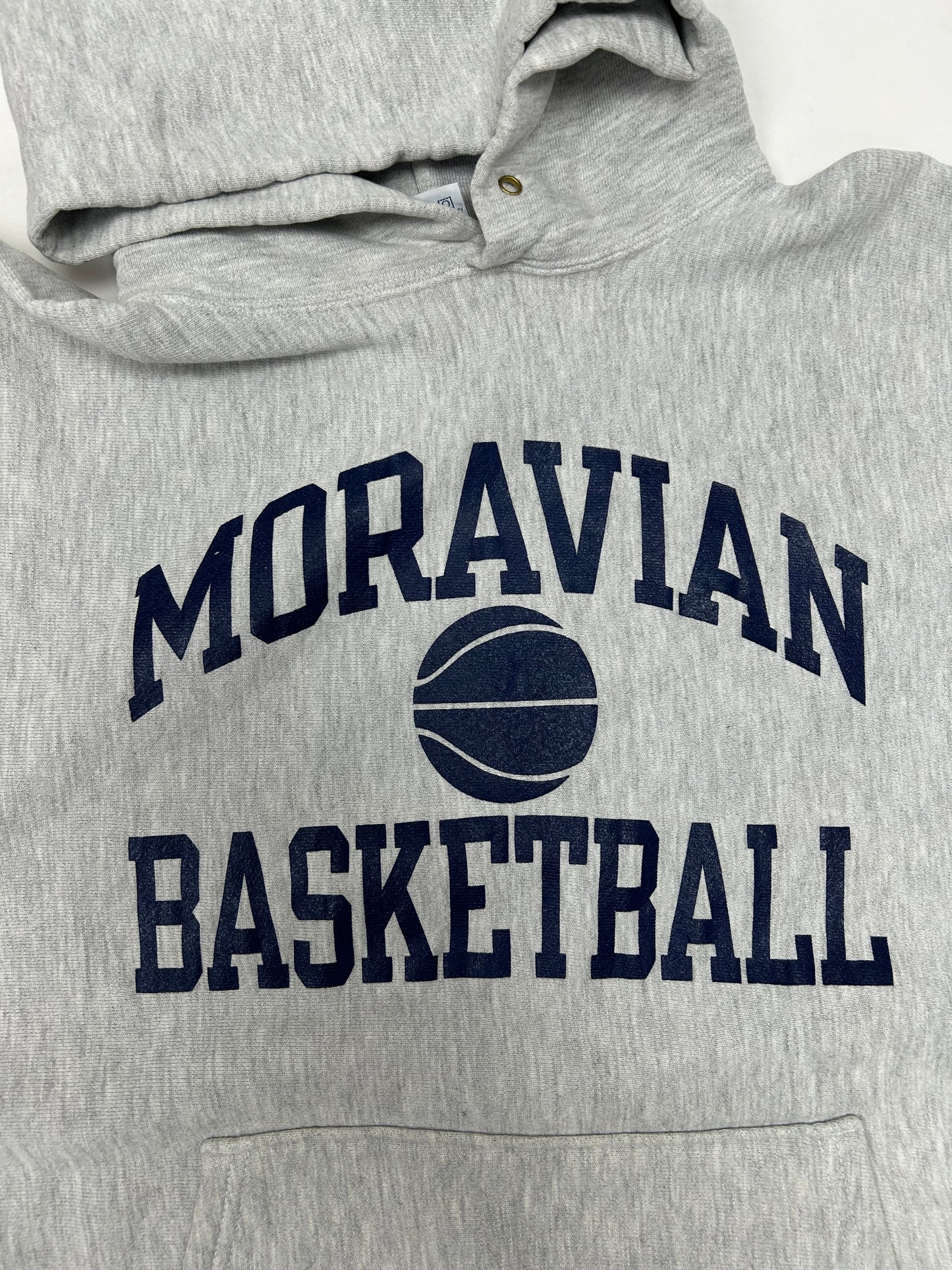 Vintage Champion Reverse Weave Moravian Basketball College Hoodie 23x28.5 Inches