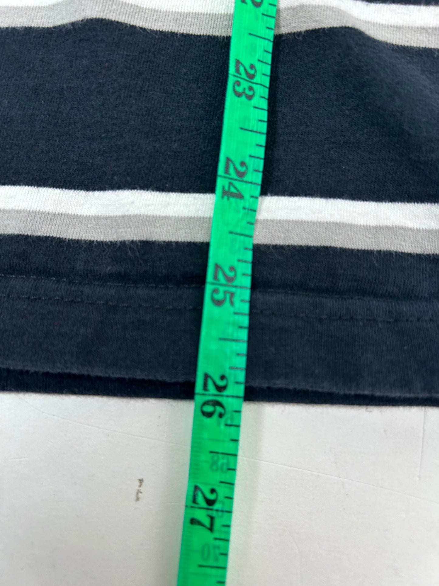 HUF Striped Embroidered Logo Long Sleeve Tee Small 18.25x26 Inches Black/White