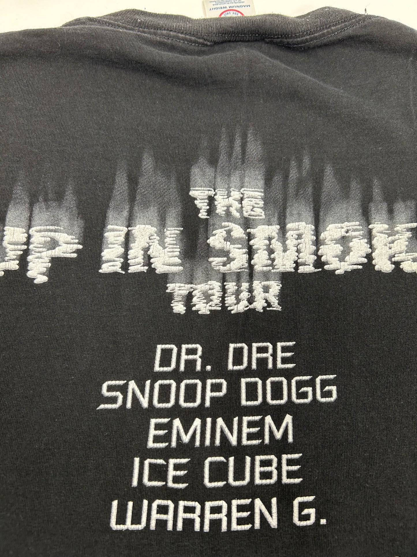 Vintage Up in Smoke Tour 2000 Snoop Dog Eminem Dr Dre Ice Cube Warren G. Rap Music Tee Large 22.5x28.25 Inches