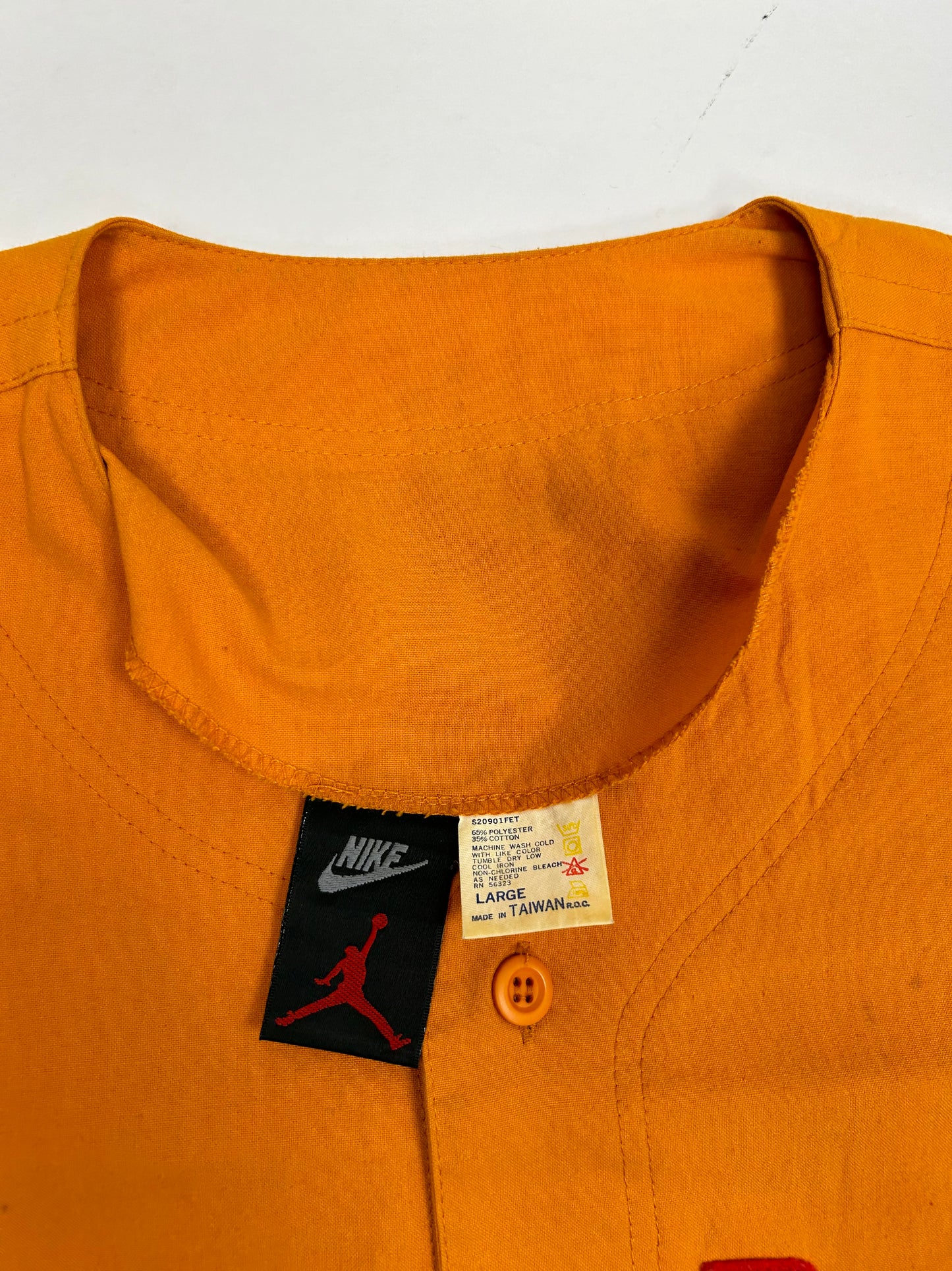 Vintage Nike Air Jordan Spellout Logo Baseball Jersey & Matching Shorts Set L/M