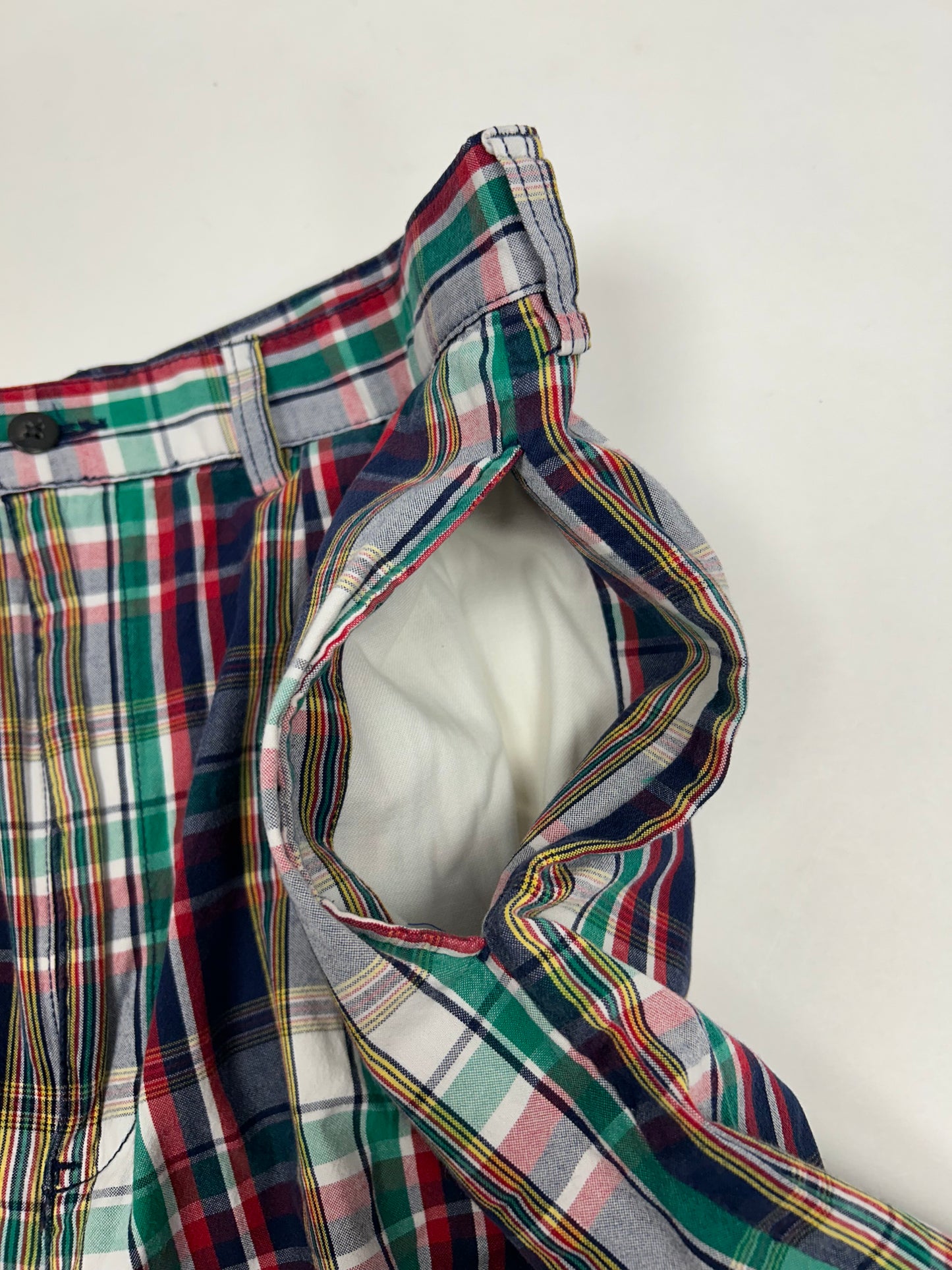 Polo Ralph Lauren Men's Check Blue Pockets Plaid Tyler Shorts Tagged 34”