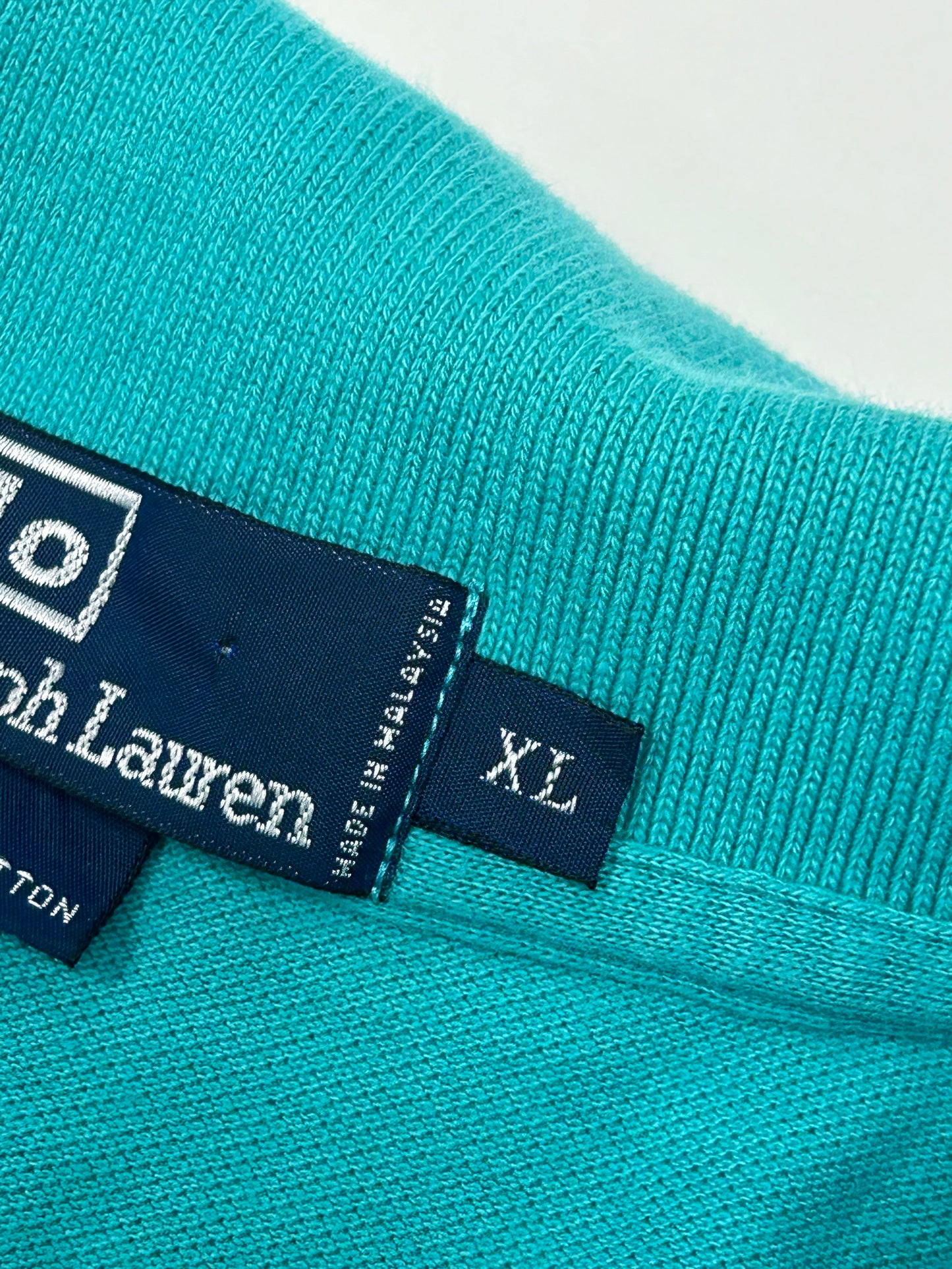 VINTAGE Polo Ralph Lauren Mens Teal Polo Shirt Extra Large