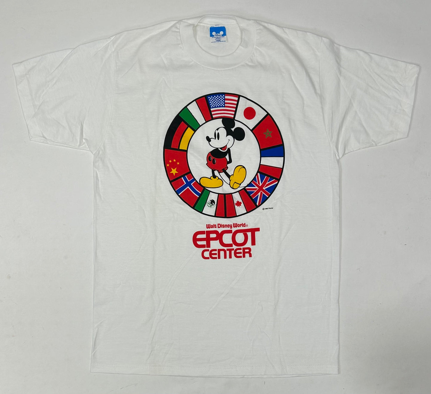 Vintage Walt Disney World EPCOT CENTER Mickey Mouse T-Shirt L/M 20.5x29.5 Inches