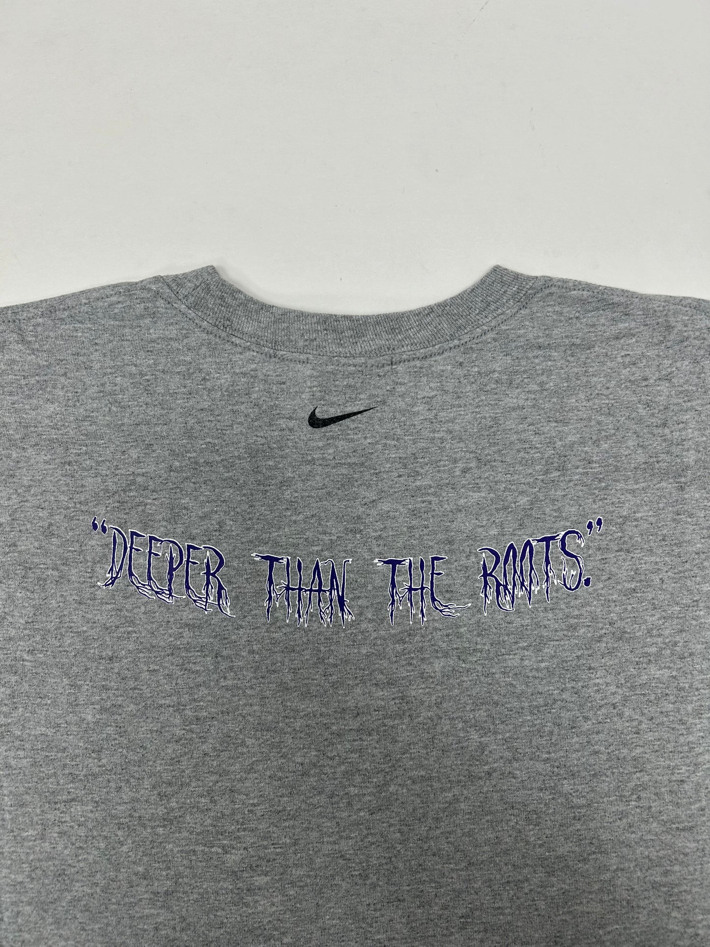 Edgewood NJ first edition “Deeper Than The Roots.” Tee 3XL 28x31.5 Inches Gray 00s Nike Team Blank Shirt