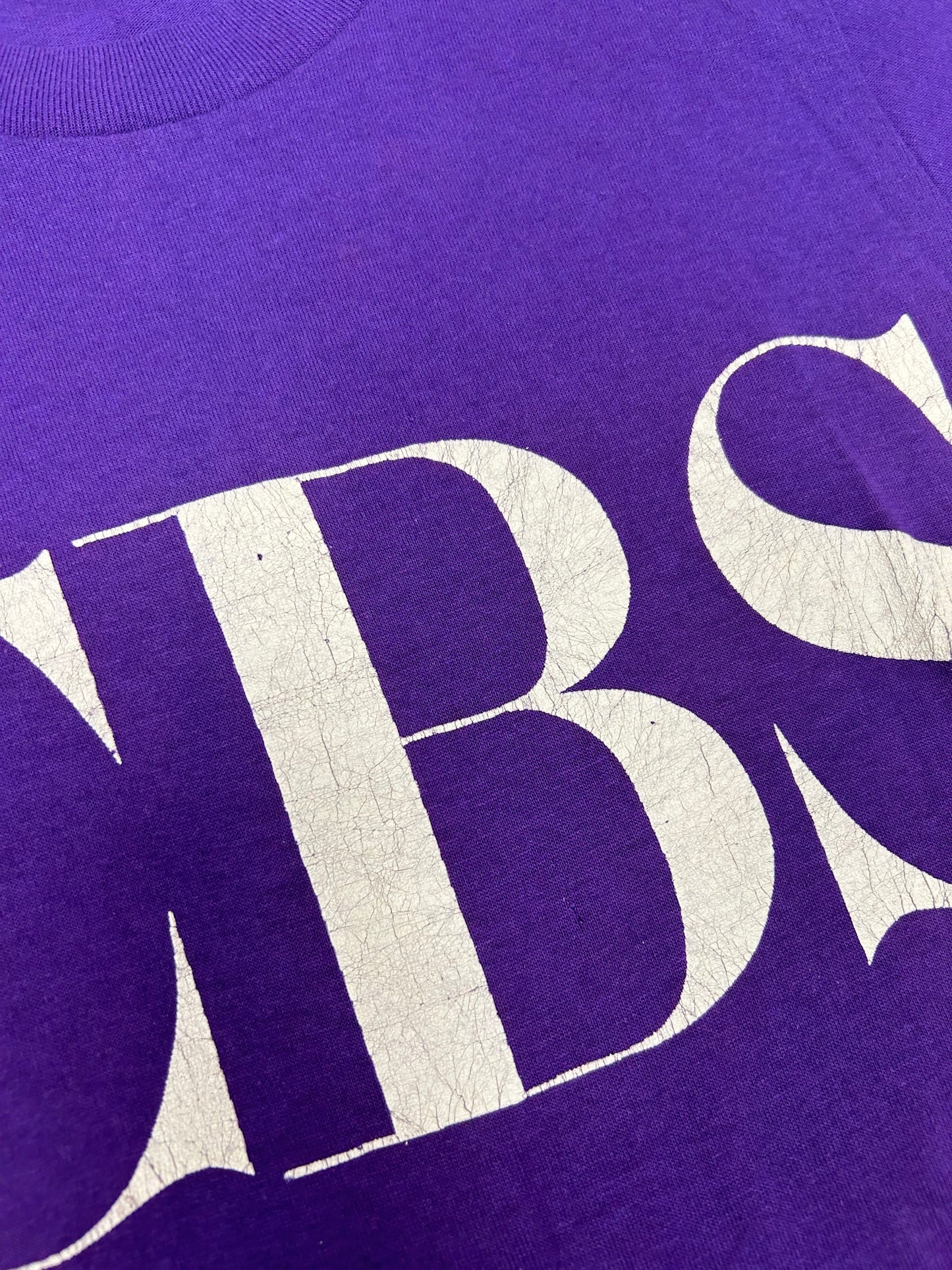 Vintage Champion CBS TV Broadcasting T-Shirt News Sports Shows 16.25x27.75 Inches XS/ Small