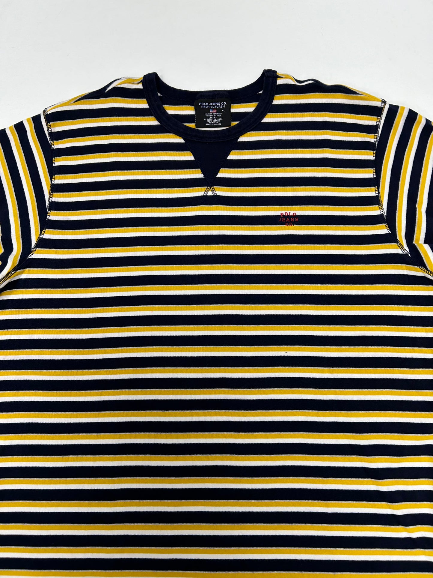 Vintage Ralph Lauren Polo Jeans Co. Striped T Shirt Mens XL Skater Preppy Tee