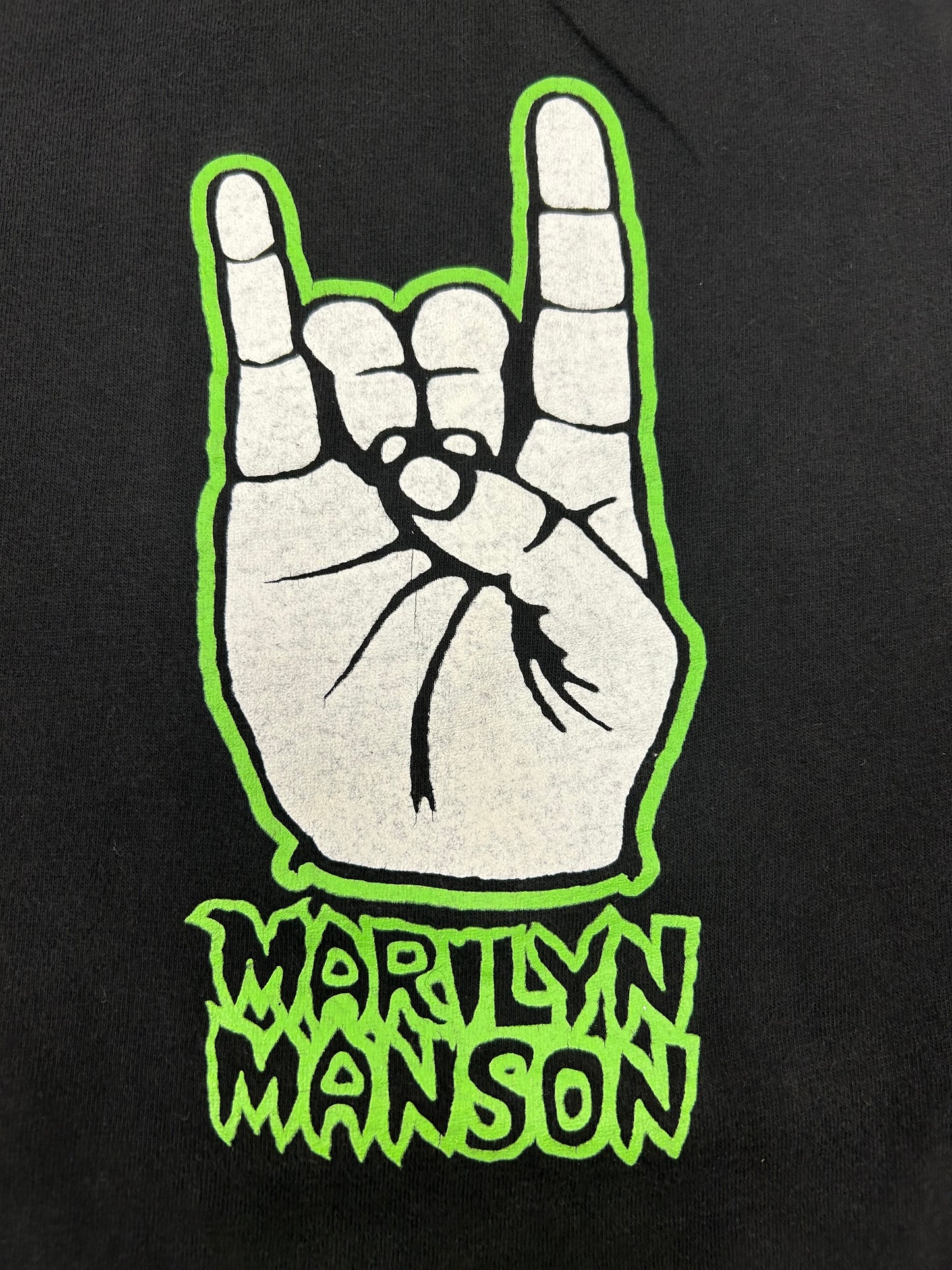 Vintage Marilyn Manson We Hate Love We Love Hate Music Tee 1995 Winterland Large 21.75x27 Inches