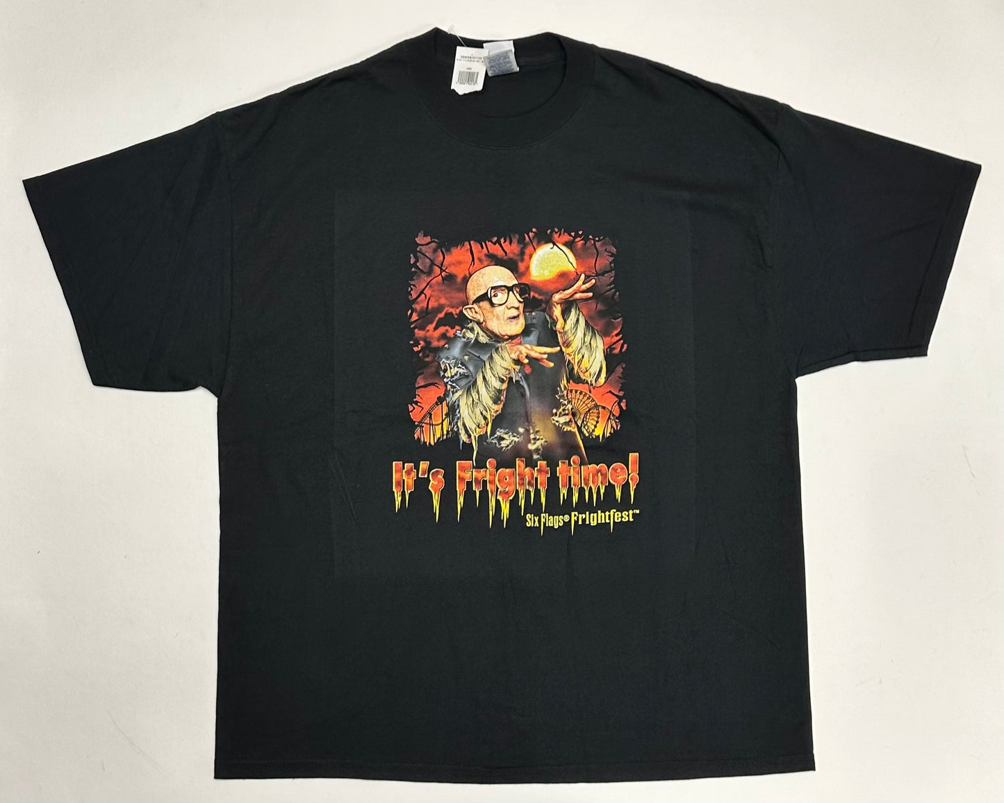 Vintage 2004 Six Flags Fright Fest It’s Fright Time Promo Tee 2XL New Old Stock With Tags