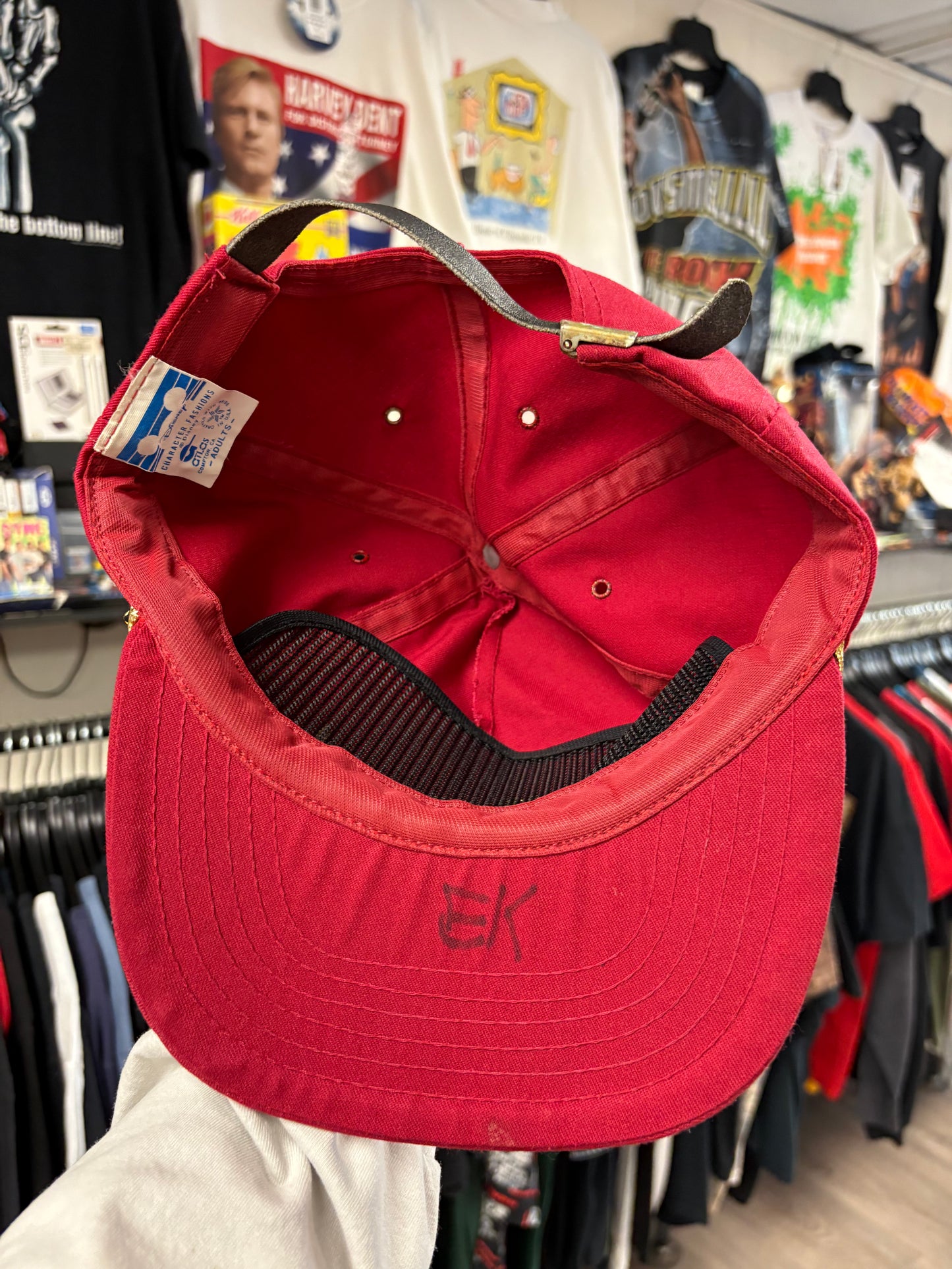 Vintage Disney MGM Studios Gold embroidered trucker hat red/maroon USA made