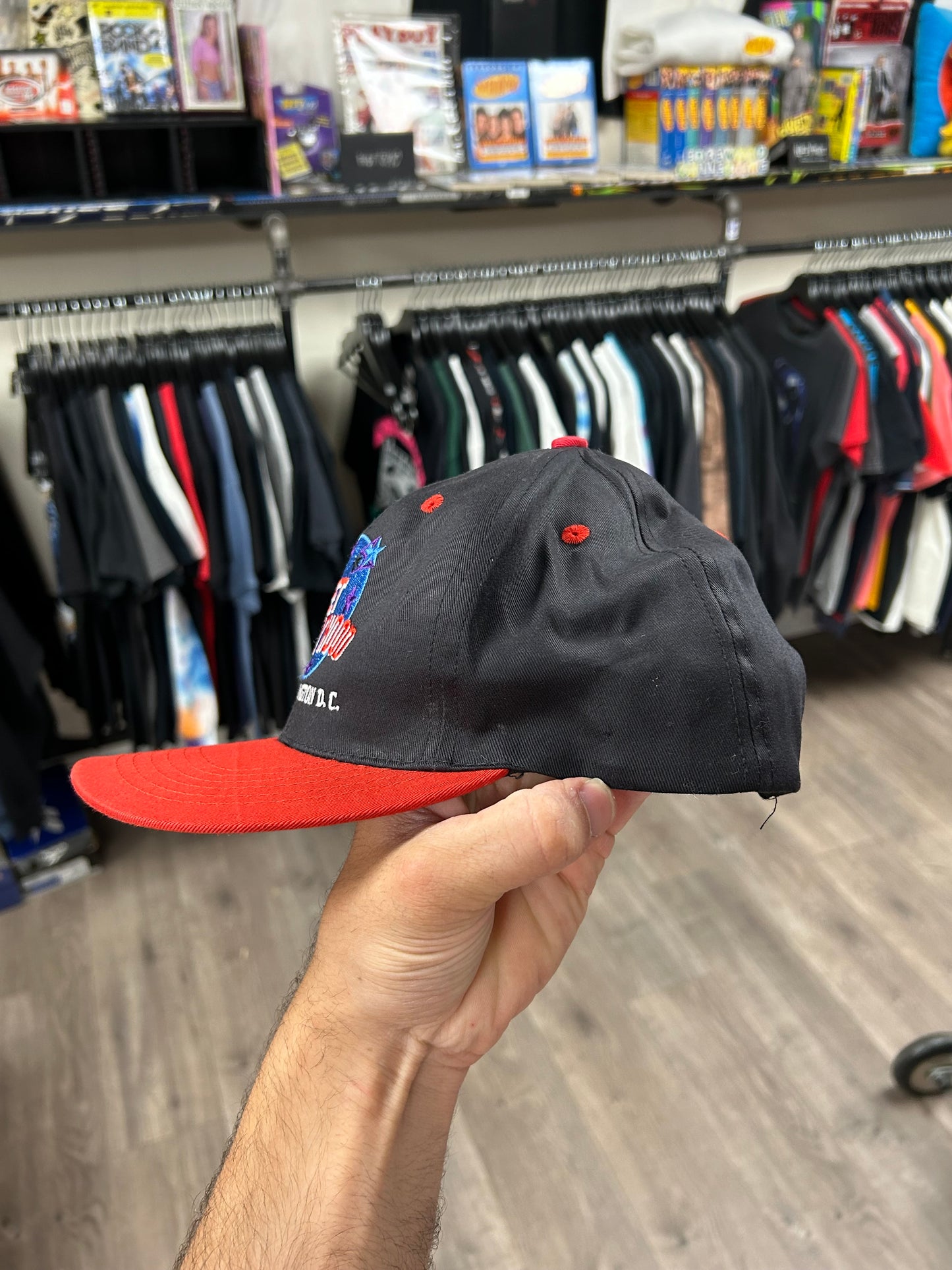 Vintage Planet Hollywood Washington D.C. Snapback Hat Adjustable 90s Black/Red