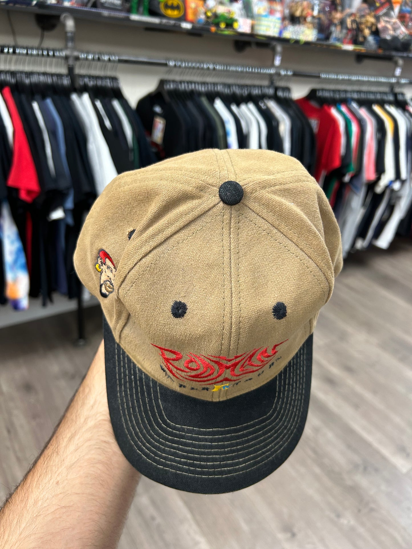Broken Strap Vintage Dennis Rodman MTV World Tour Tattoo Logo Hat Rodman Rare Needs Repair 96