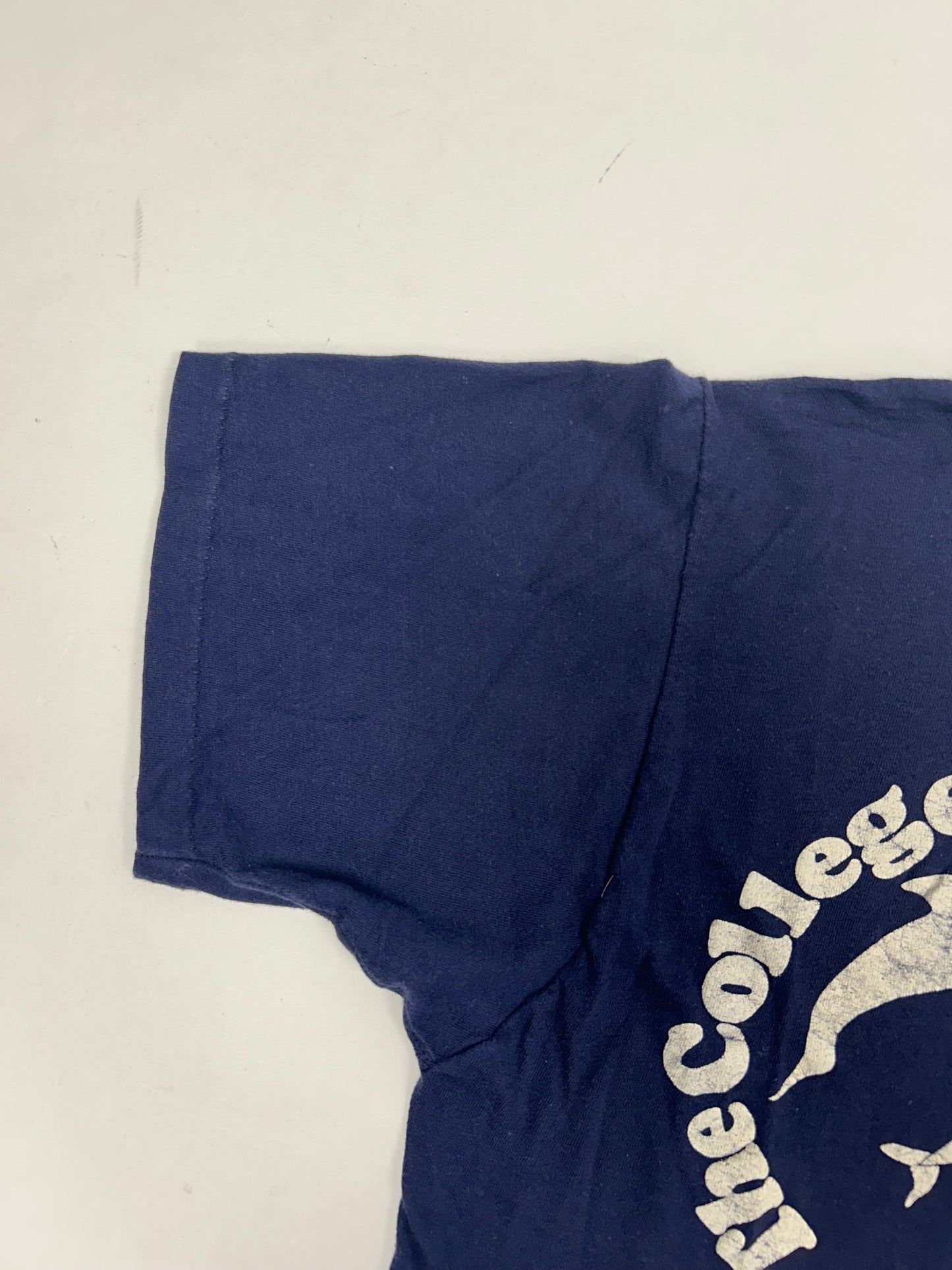 Vintage The College Of Marine Studies 1978 Dolphin Print Tee Small 17.25x26.25 Inches