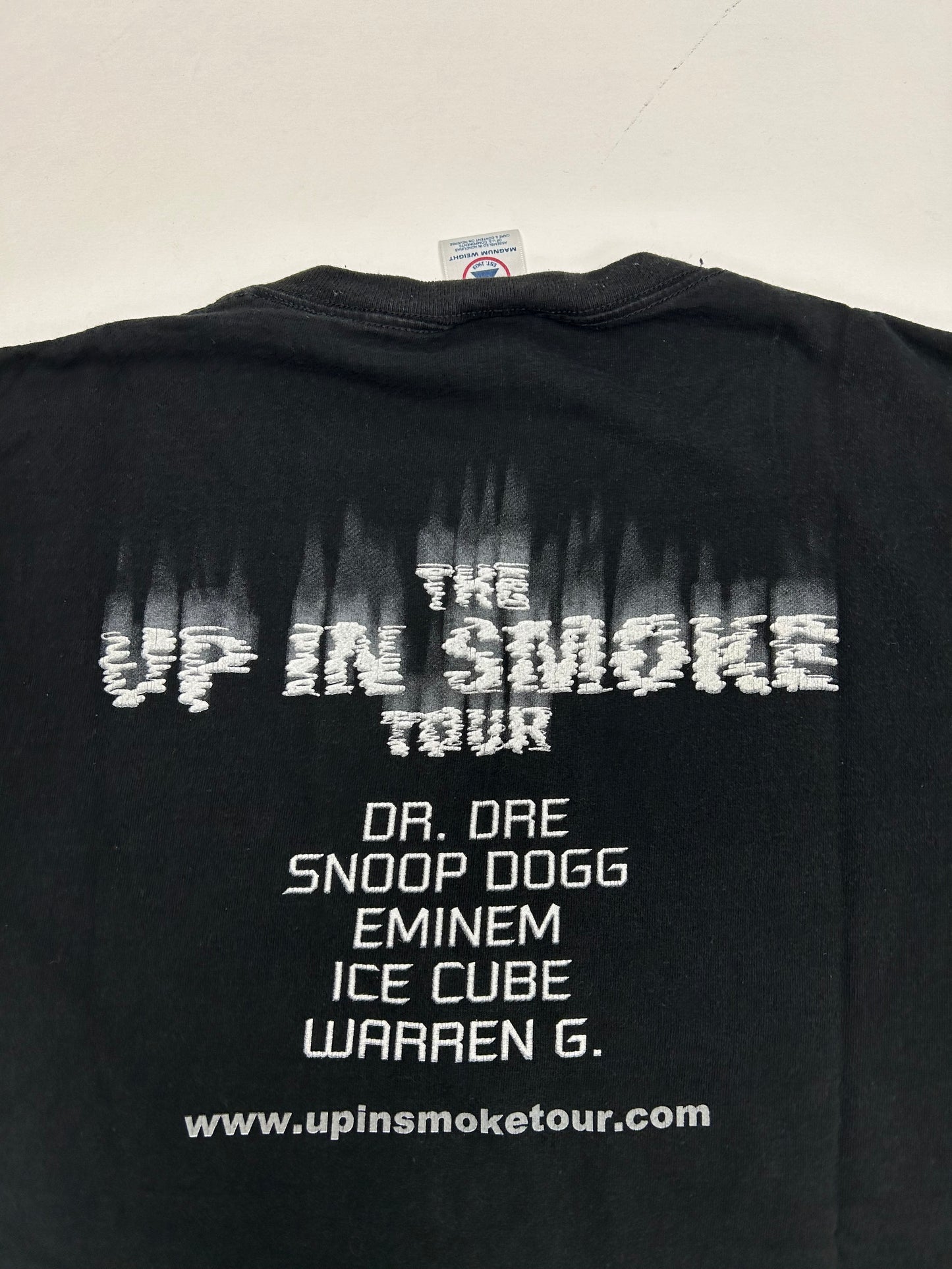 Vintage Up in Smoke Tour 2000 Snoop Dog Eminem Dr Dre Ice Cube Warren G. Rap Music Tee Large 22.5x28.25 Inches