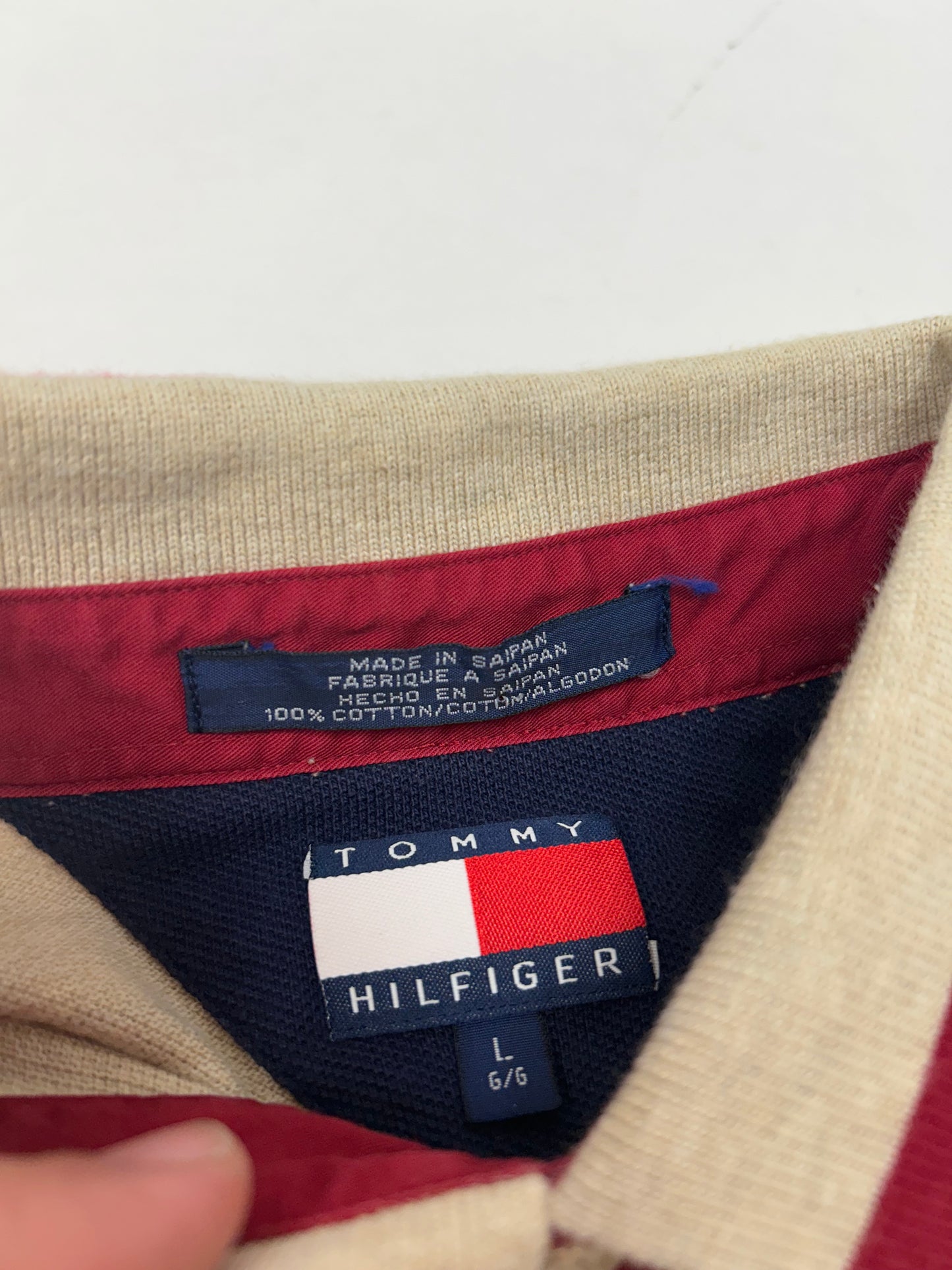 Vintage Tommy Hilfiger Athletics Division 088 Polo Shirt Mens L Short Sleeve 90s