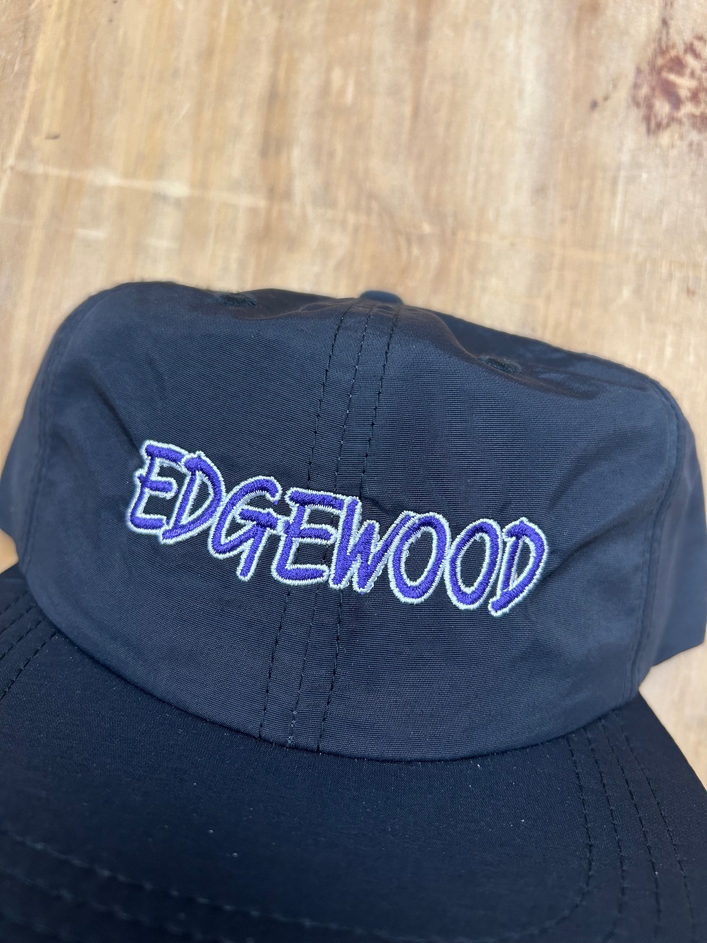 Edgewood NJ Team Spell Out Logo 6 Panel Nylon Adjustable Clip Hat Black