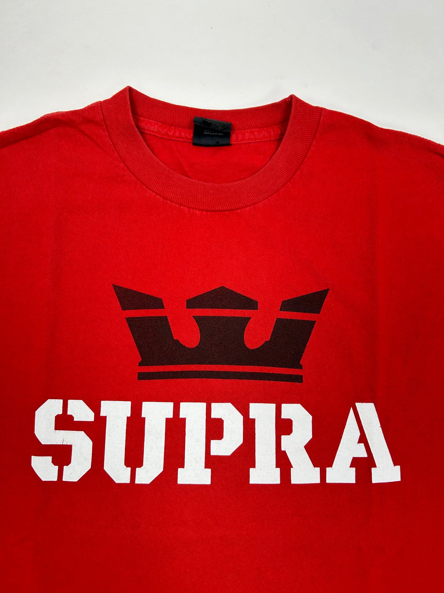 Vintage 00s Supra Footwear Skate Tee Medium 20x27.25 Inches Red