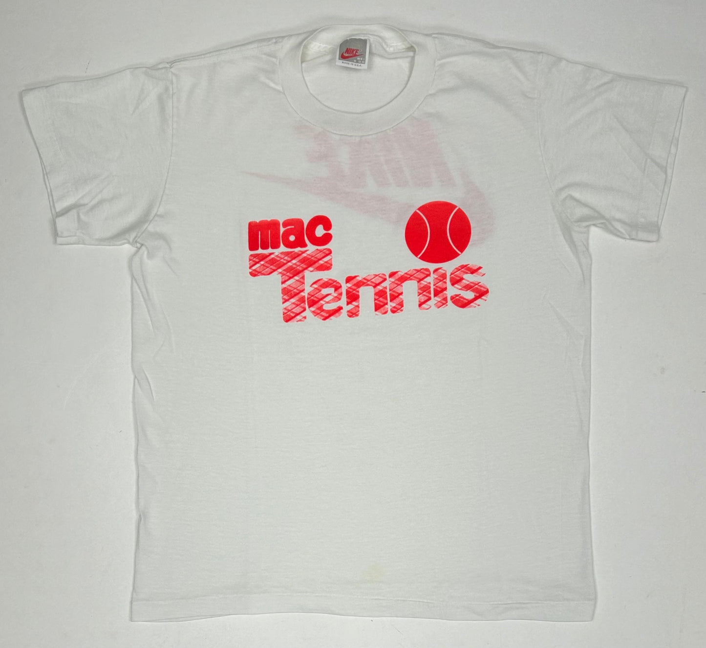 Vintage Nike Mac Tennis Tee John McEnroe? Medium/Small Fit 20.25x25.25 Inches